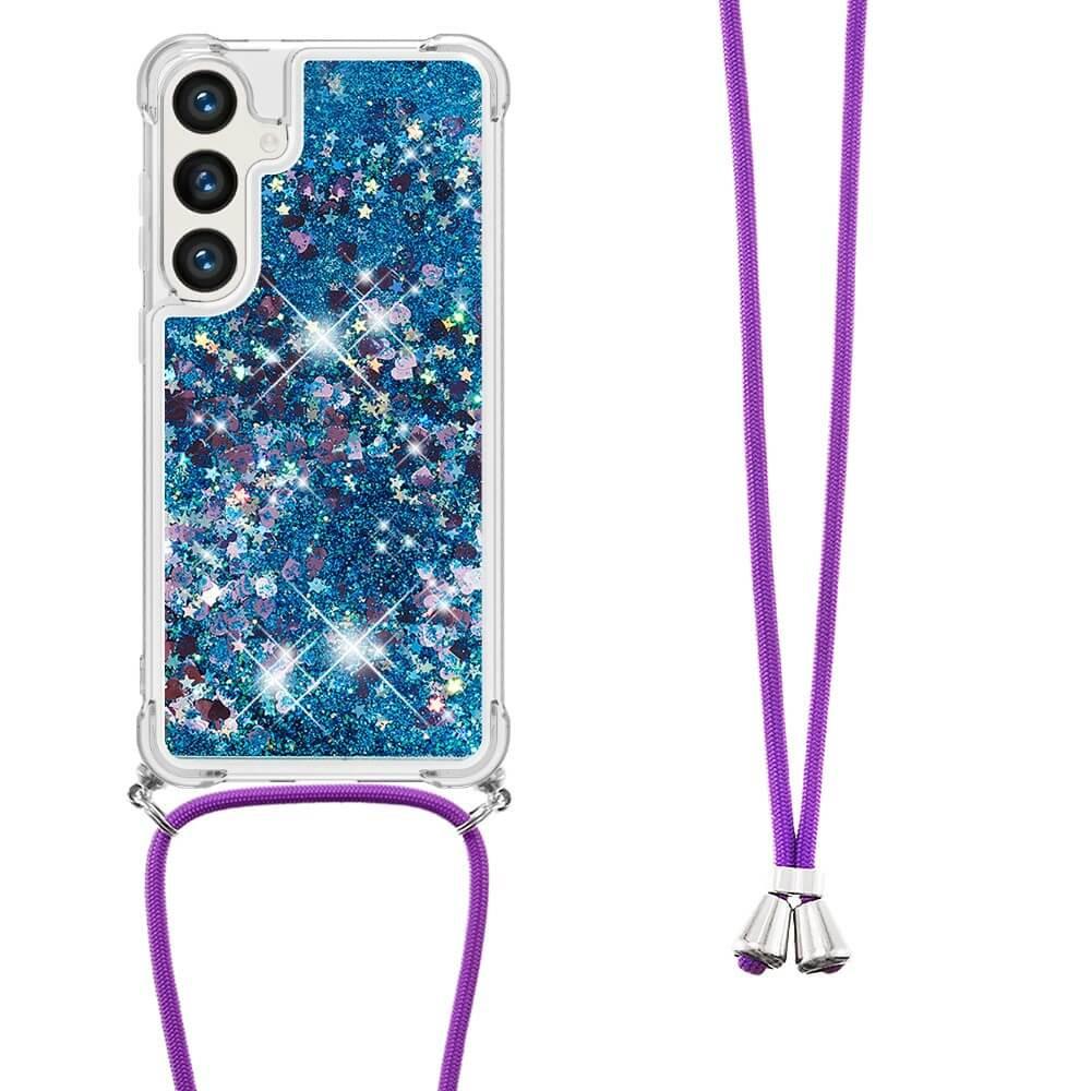 Cover-Discount Galaxy S24+ - Glitzer Hülle mit Umhängeband