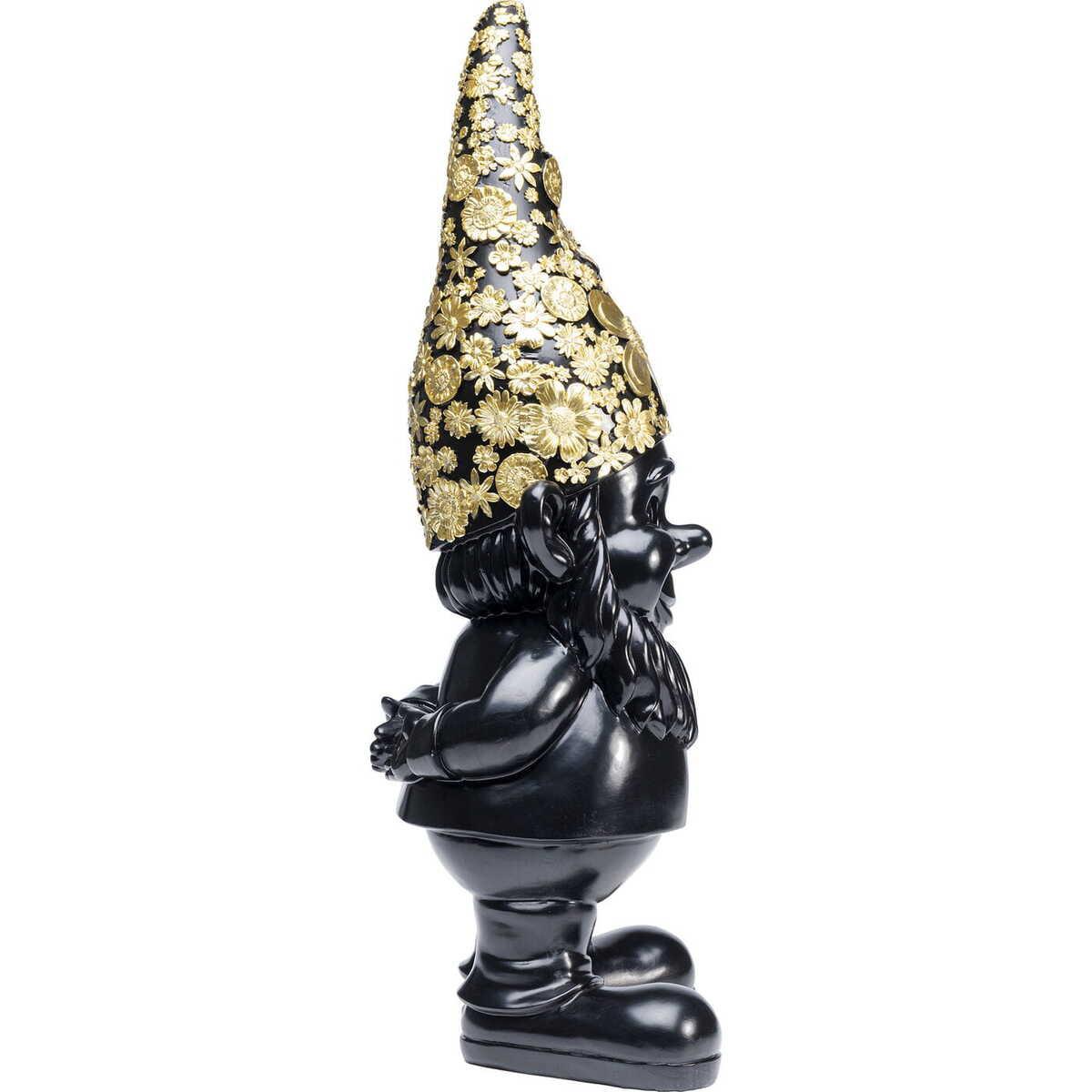 KARE Design Deko Figur Zwerg Standing Schwarz Gold 61cm