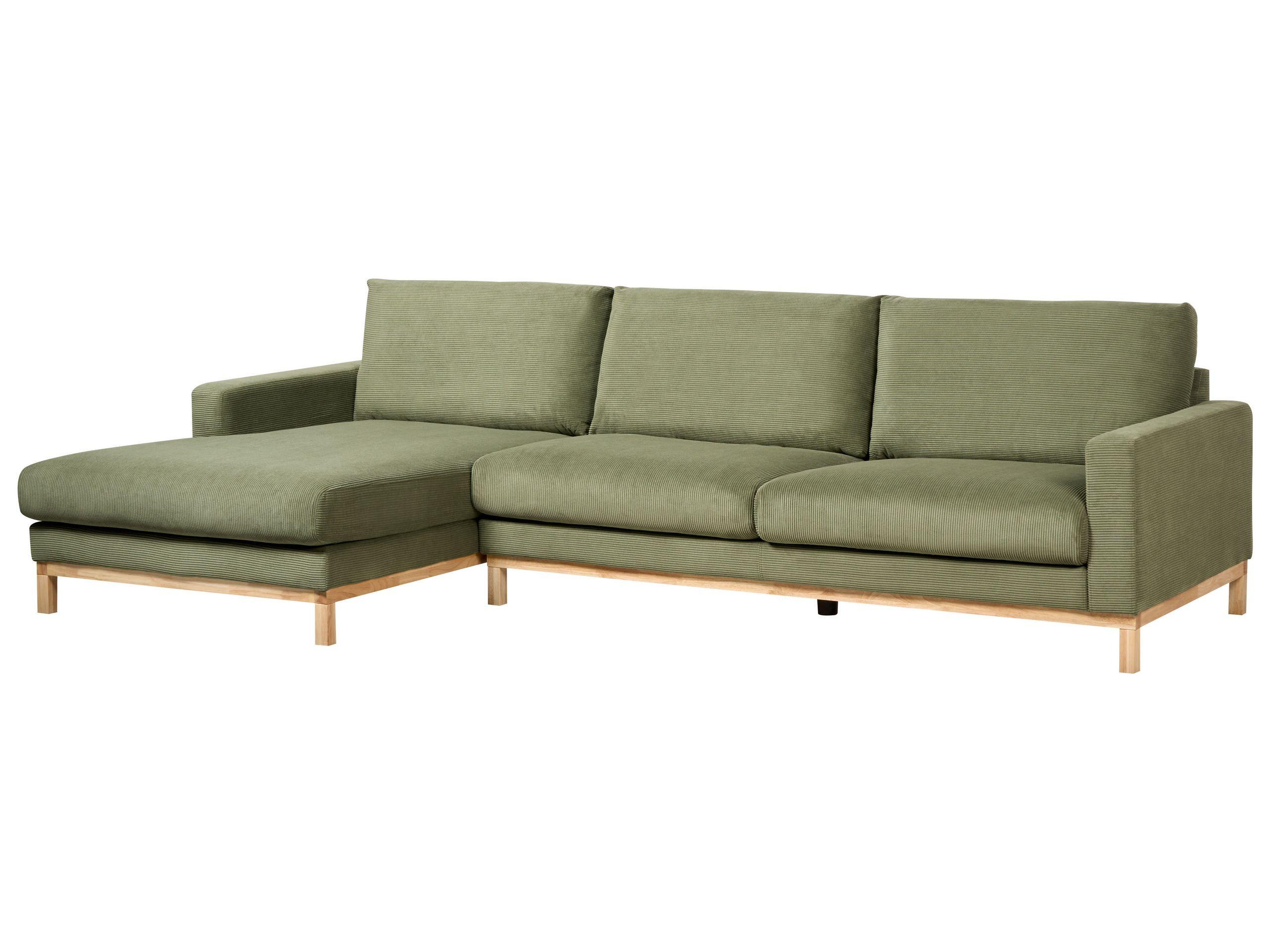 Beliani Rechtsseitiges Ecksofa aus Cord Modern SIGGARD