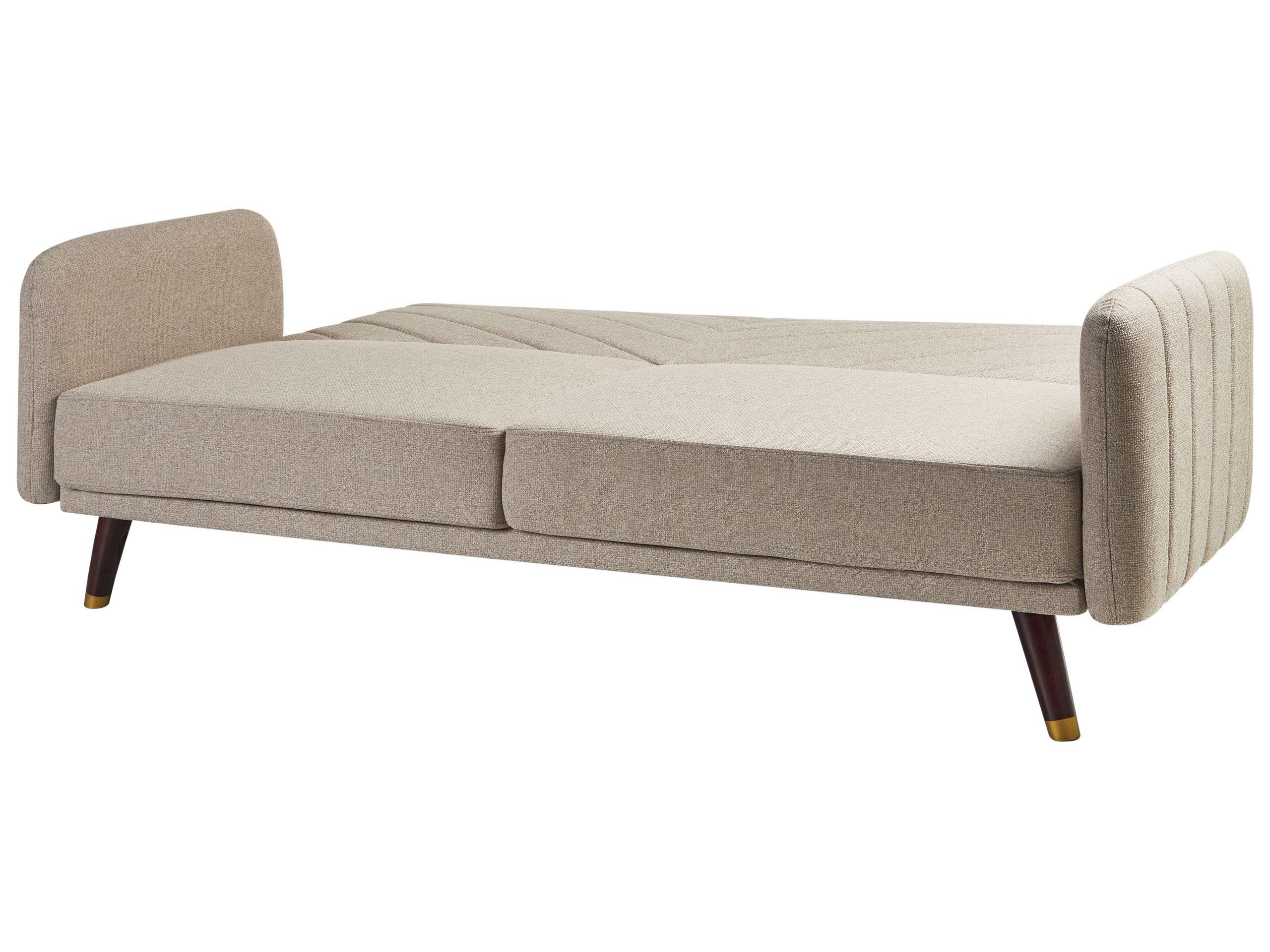 Beliani Schlafsofa aus Kunstleinen Retro SENJA