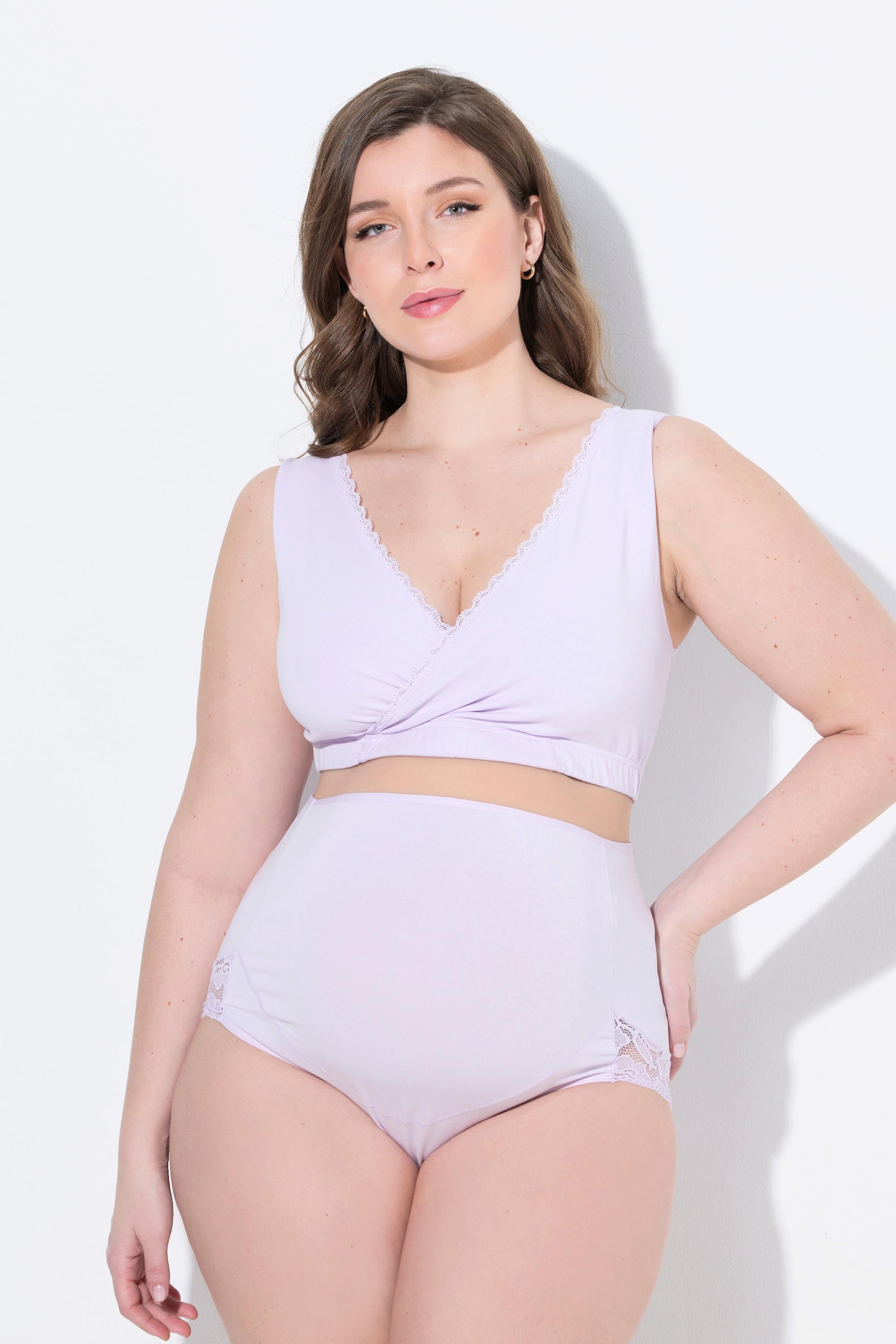 Ulla Popken Bellieva-Still-Bustier, Spitzenkante, Biobaumwolle, GOTS