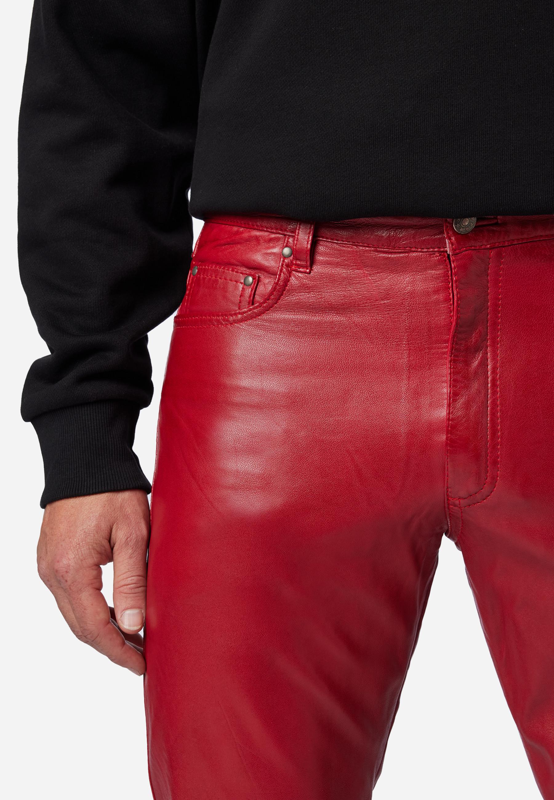 RICANO Slim Fit 5-Pocket Lamm Lederhose