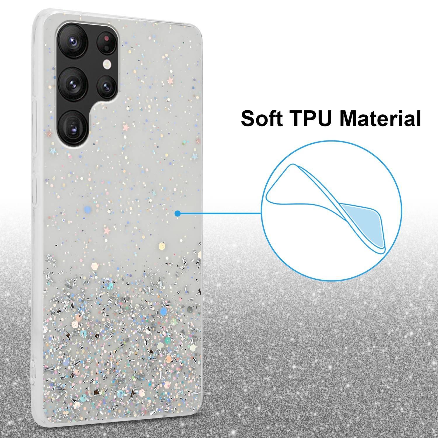 Cadorabo Hülle für Samsung Galaxy S22 ULTRA TPU Silikon mit funkelnden Glitter