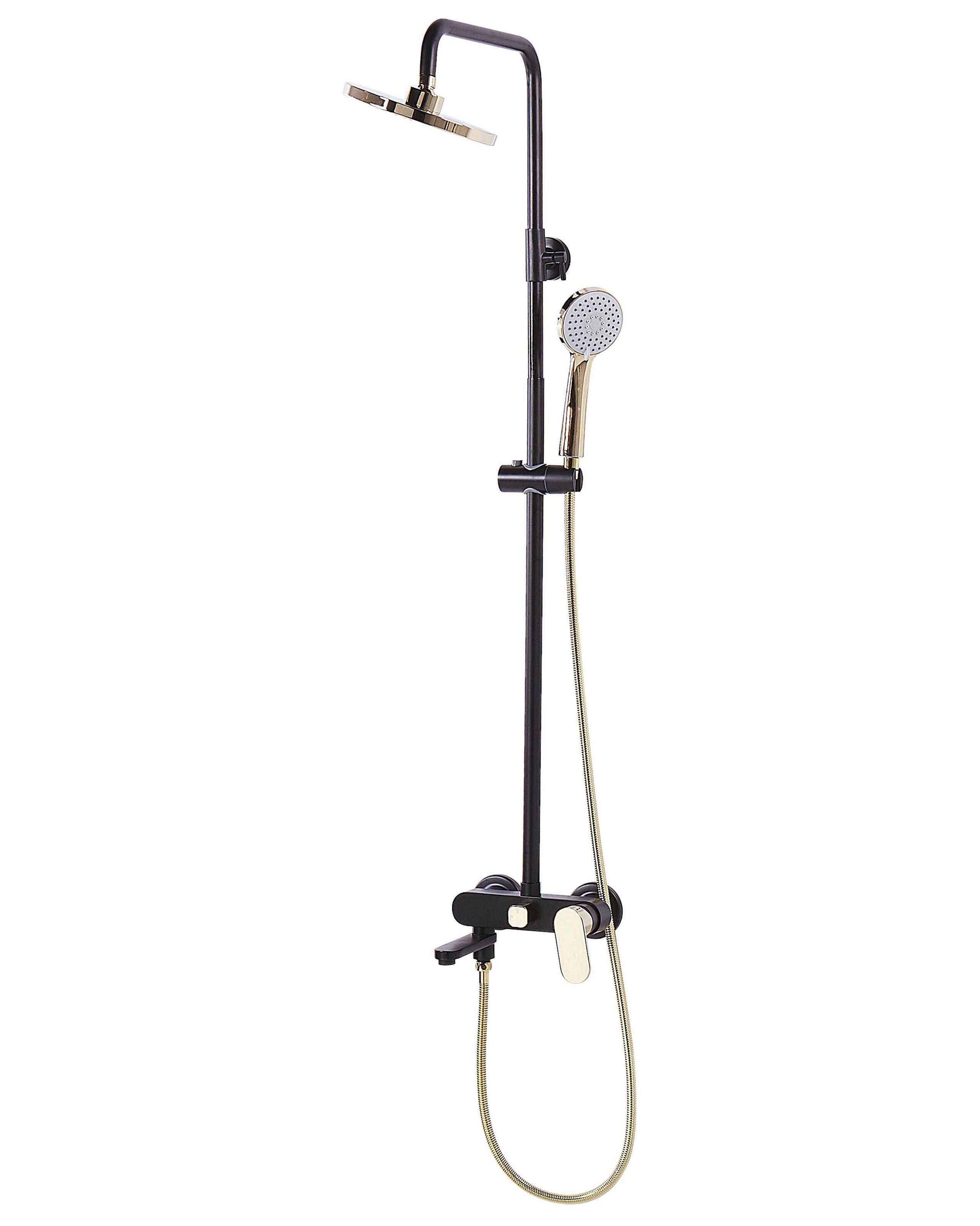 Beliani Duschset mit Mischbatterie und Regenbrause aus Messing Modern GURARA