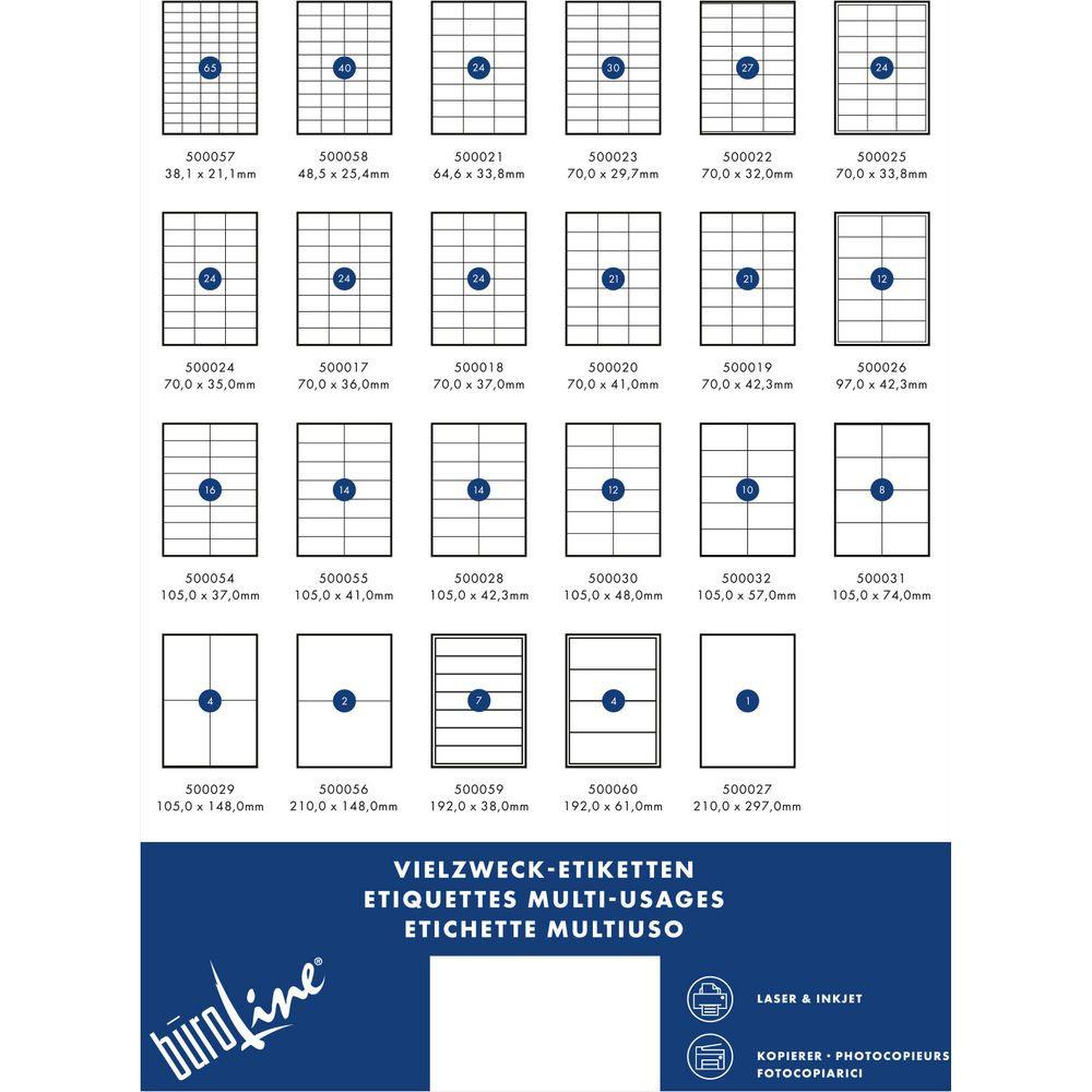 BÜROLINE BÜROLINE Etiketten 105×41mm 500055 weiss 1400 Stück