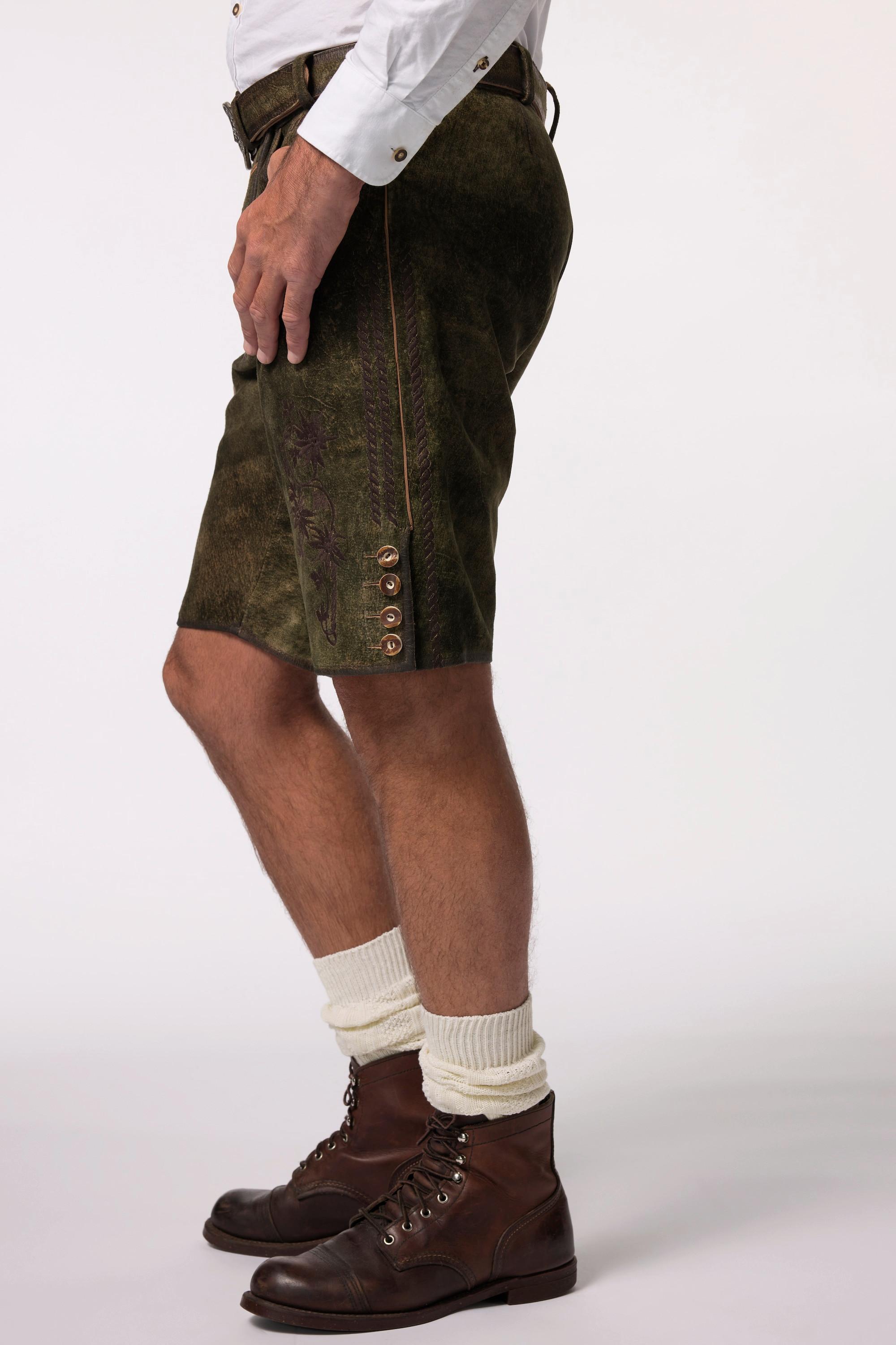 JP1880 Trachtenhose Traditionelle Ziegenleder Shorts mit Stickereien