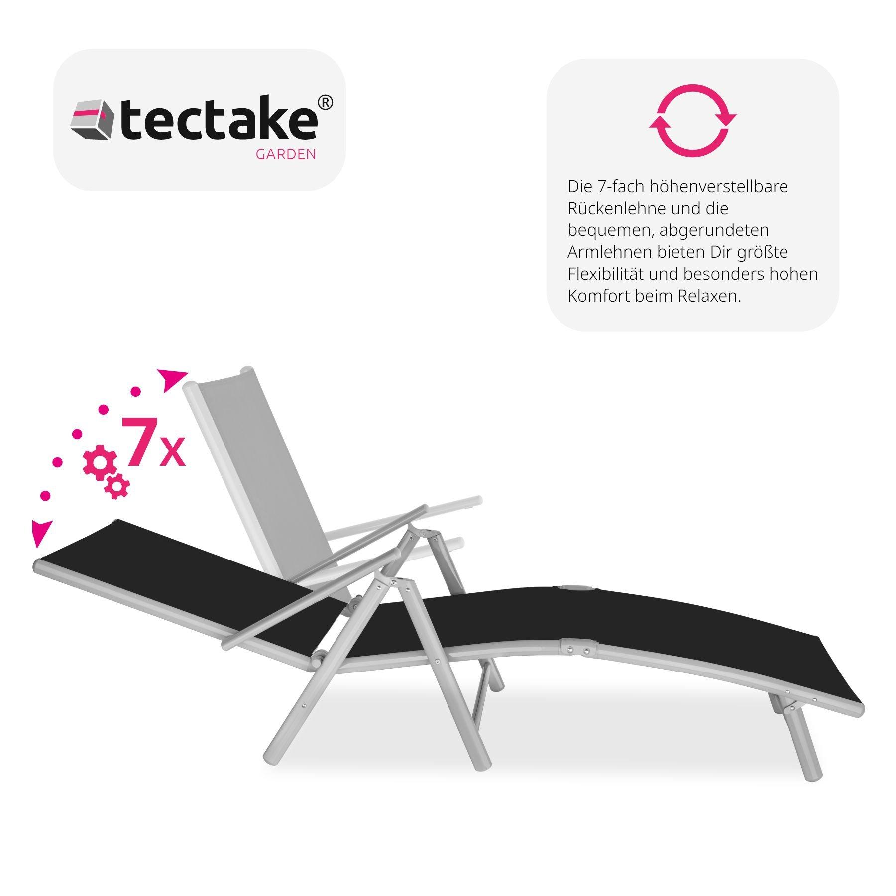 Tectake Gartenliege Textilene-Gewebe mit Aluminiumgestell