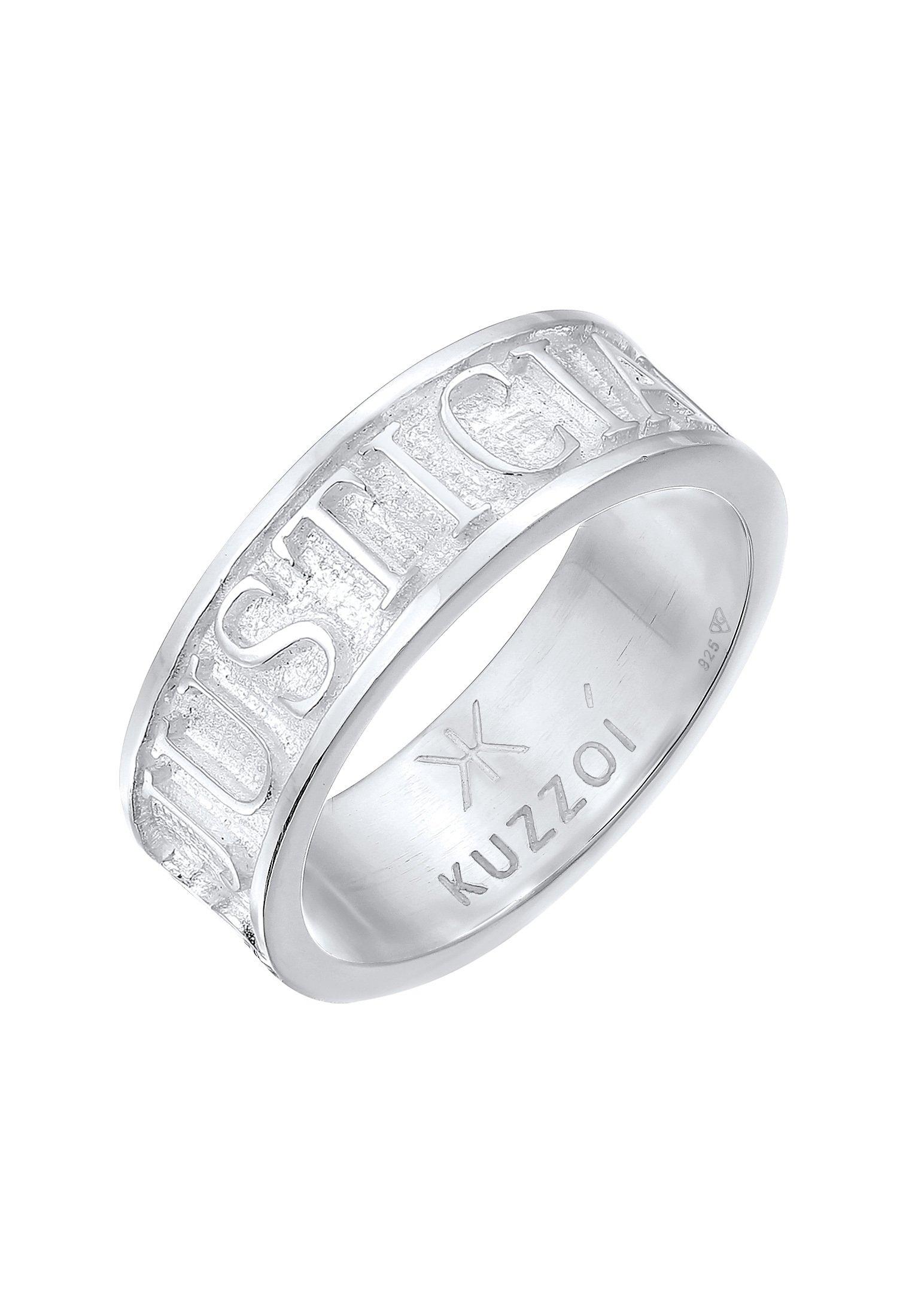 Kuzzoi Ring Bandring Schriftzug 925 Silber Oxidiert
