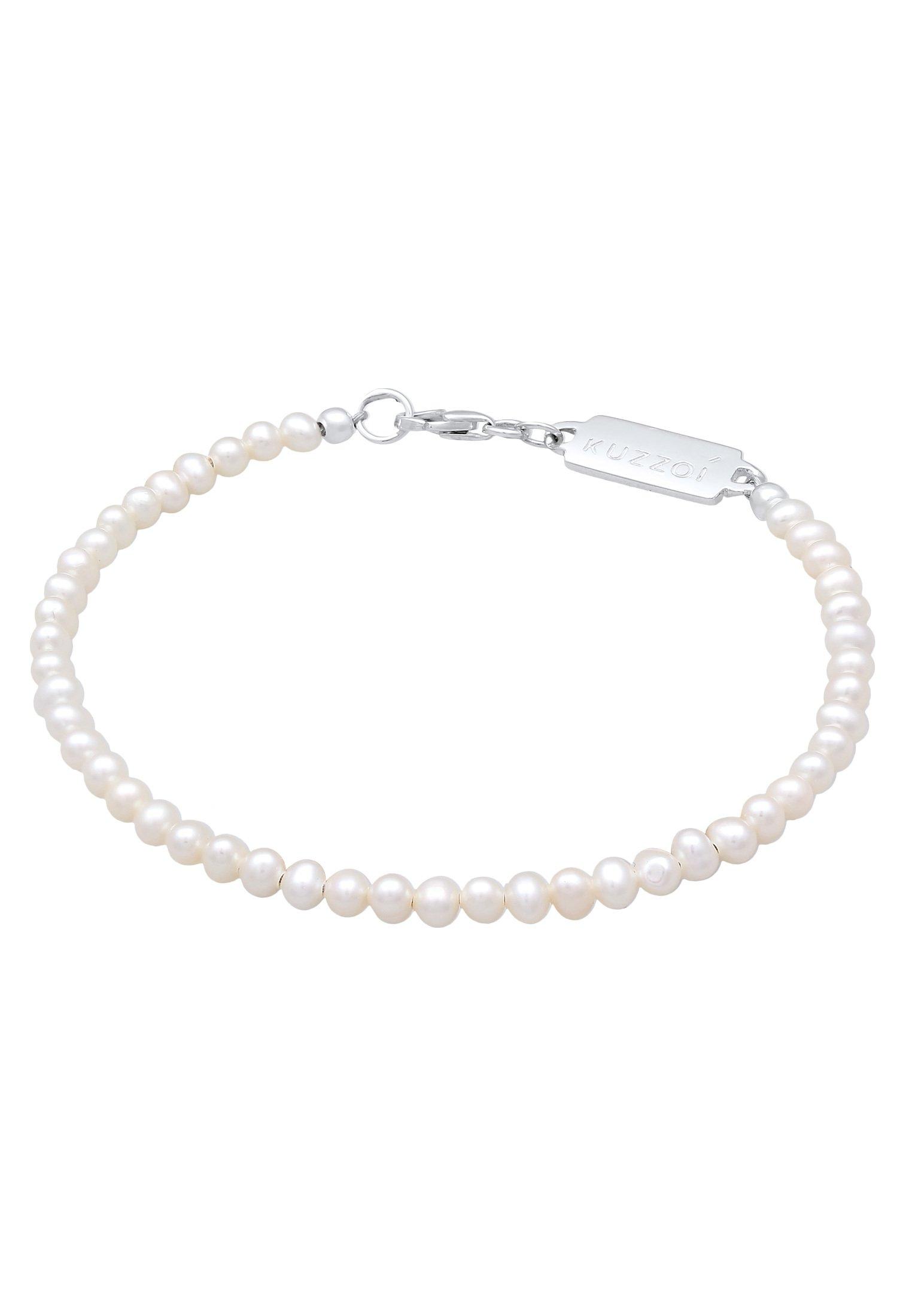 Kuzzoi Armband Süßwasserperlen Klassisch Schlicht 925 Silber
