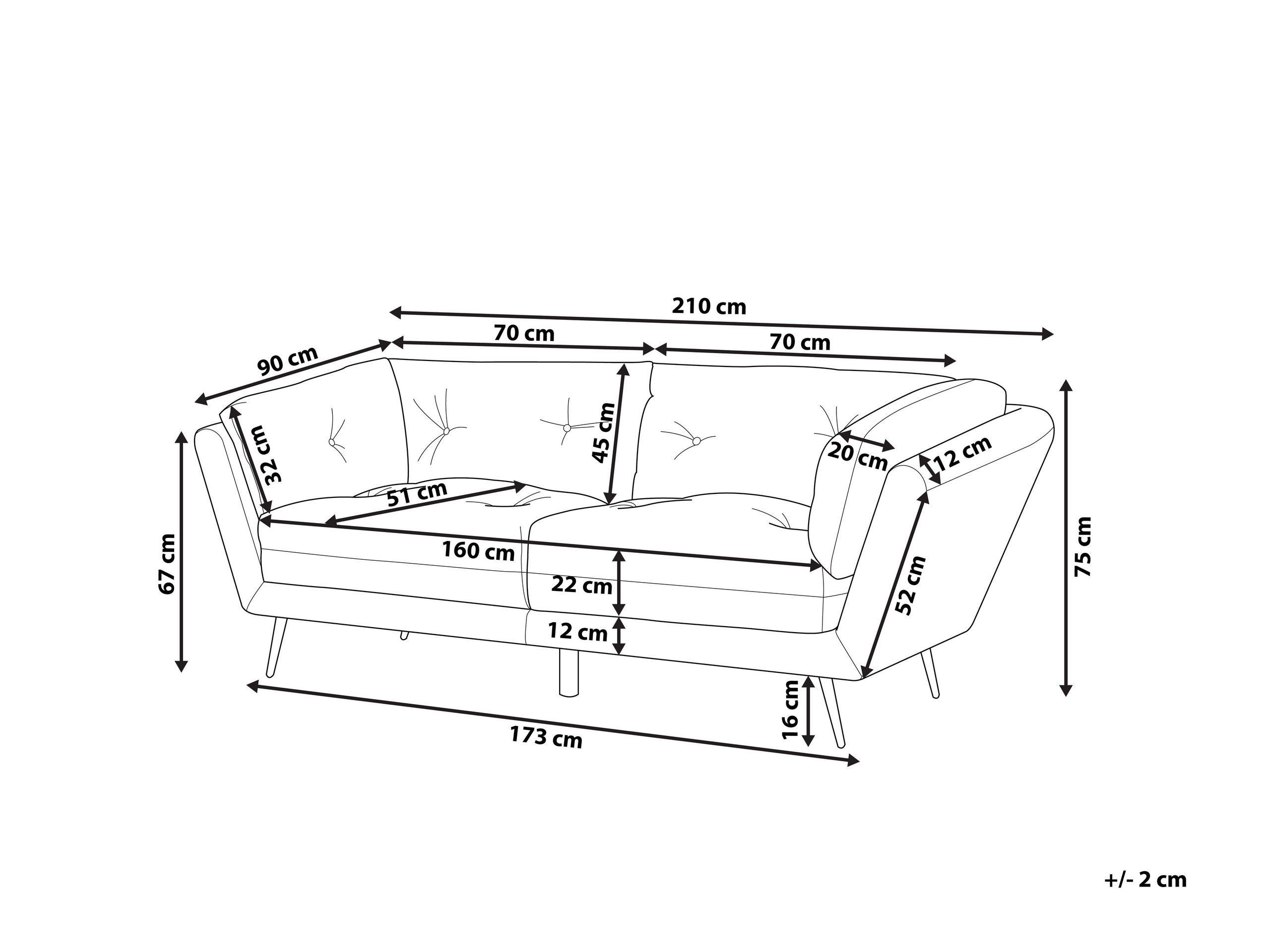 Beliani 3 Sitzer Sofa aus Bouclé Retro LENVIK