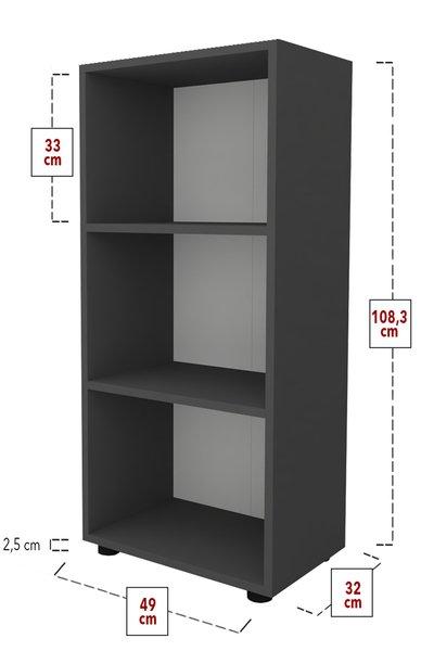 VCM Holz Büro Stand Regal Bücher Ordner Aktenregal Ordnerregal Bücherregal Ulas 3f