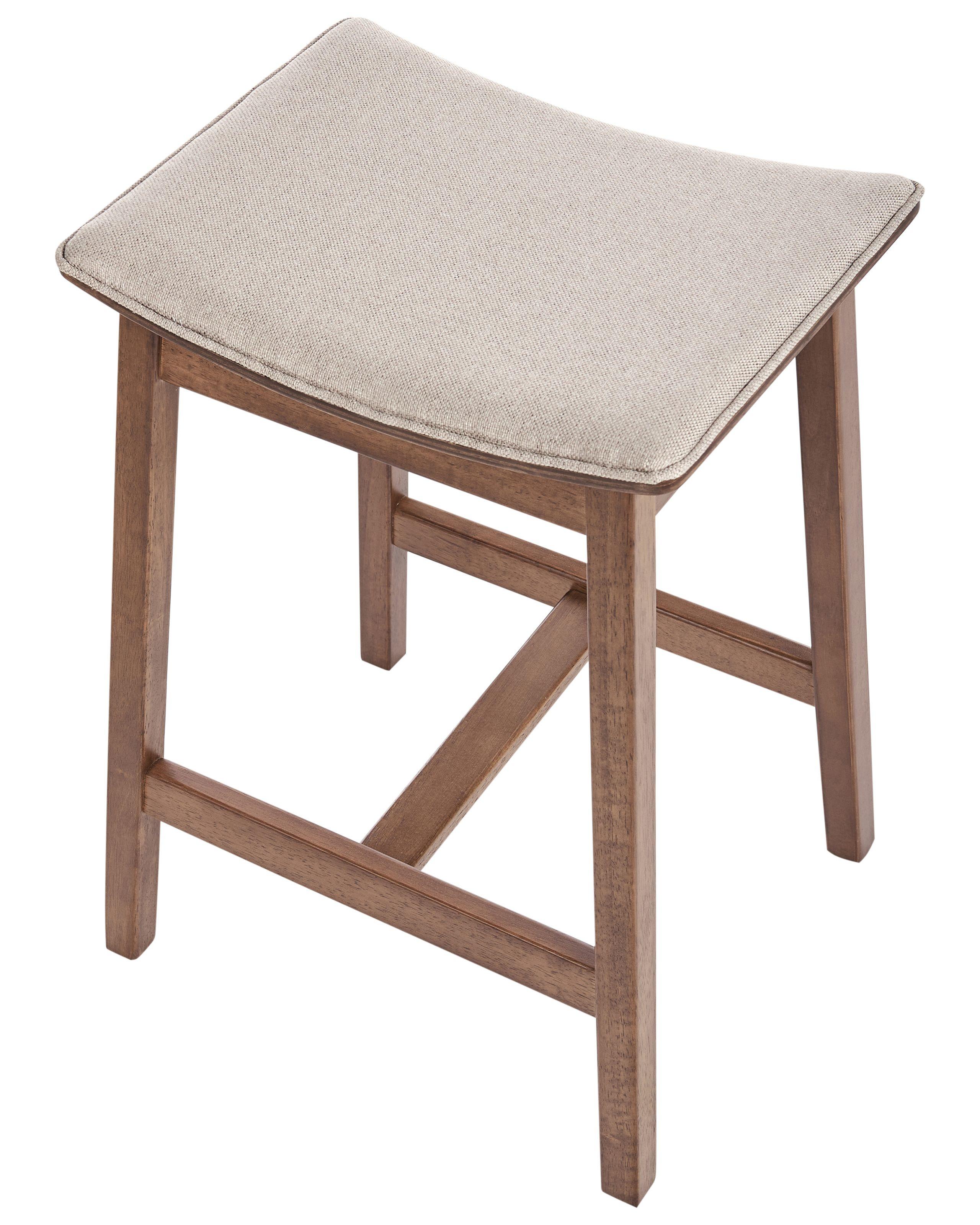 Beliani Set mit 2 Barhockern aus Gummibaumholz Minimalistisch DIXON