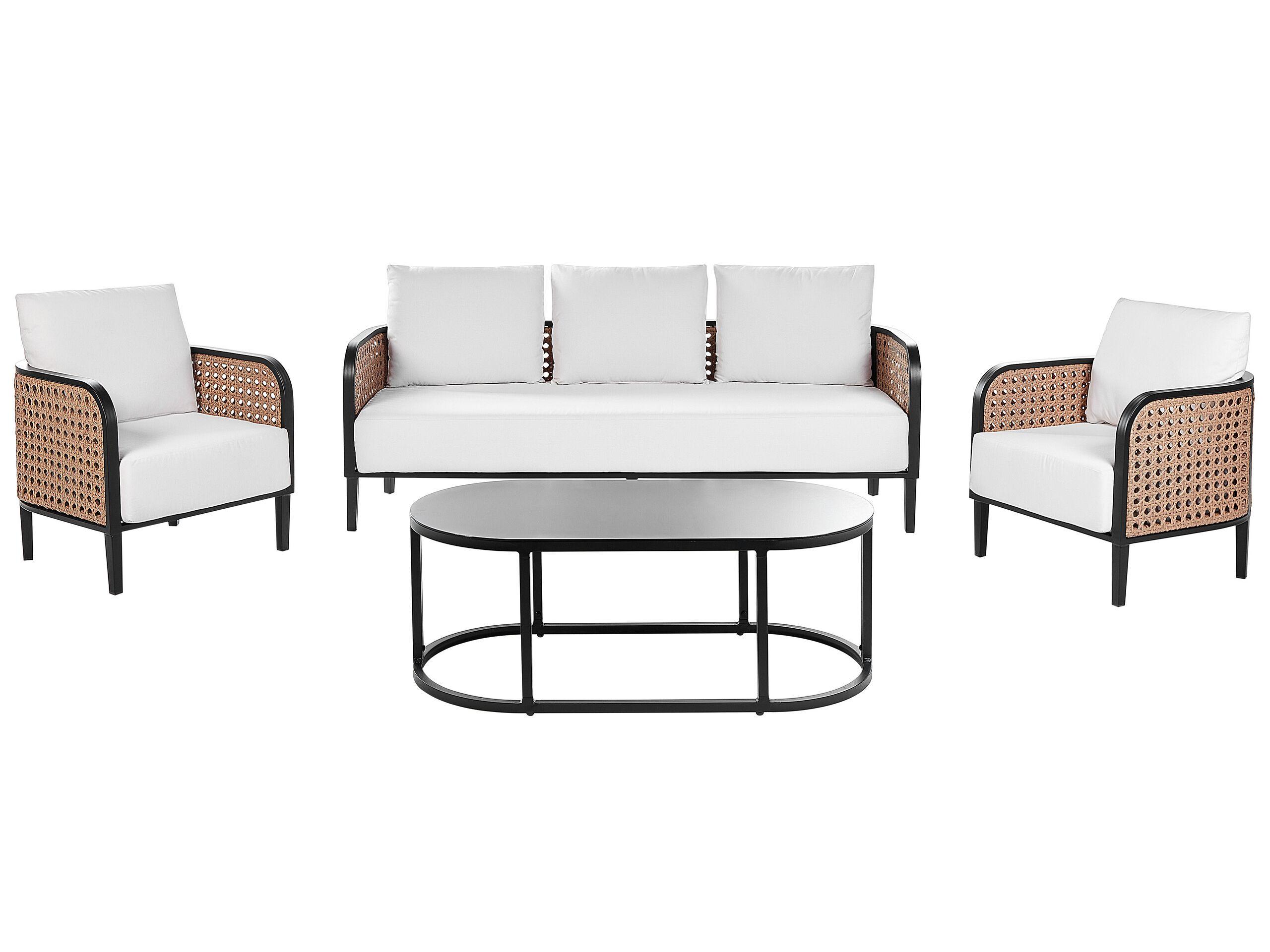 Beliani 3-Sitzer Sofa mit Sesseln aus Aluminium Boho MONTEFALCO