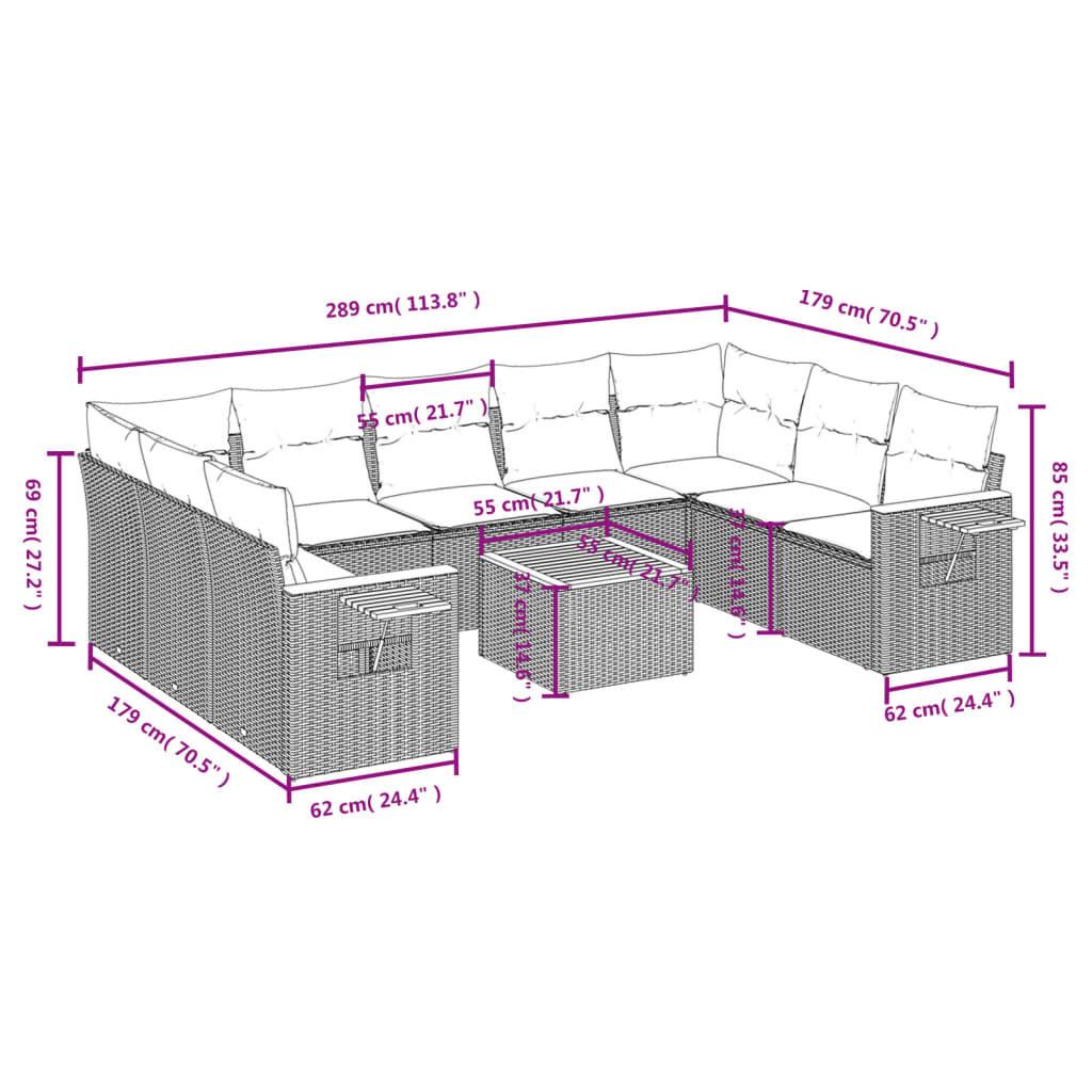 VidaXL Garten sofagarnitur poly-rattan