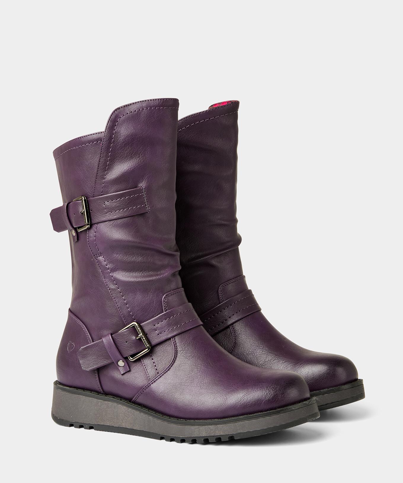 Joe Browns Lila Keilstiefel mit seitlichem Reißverschluss