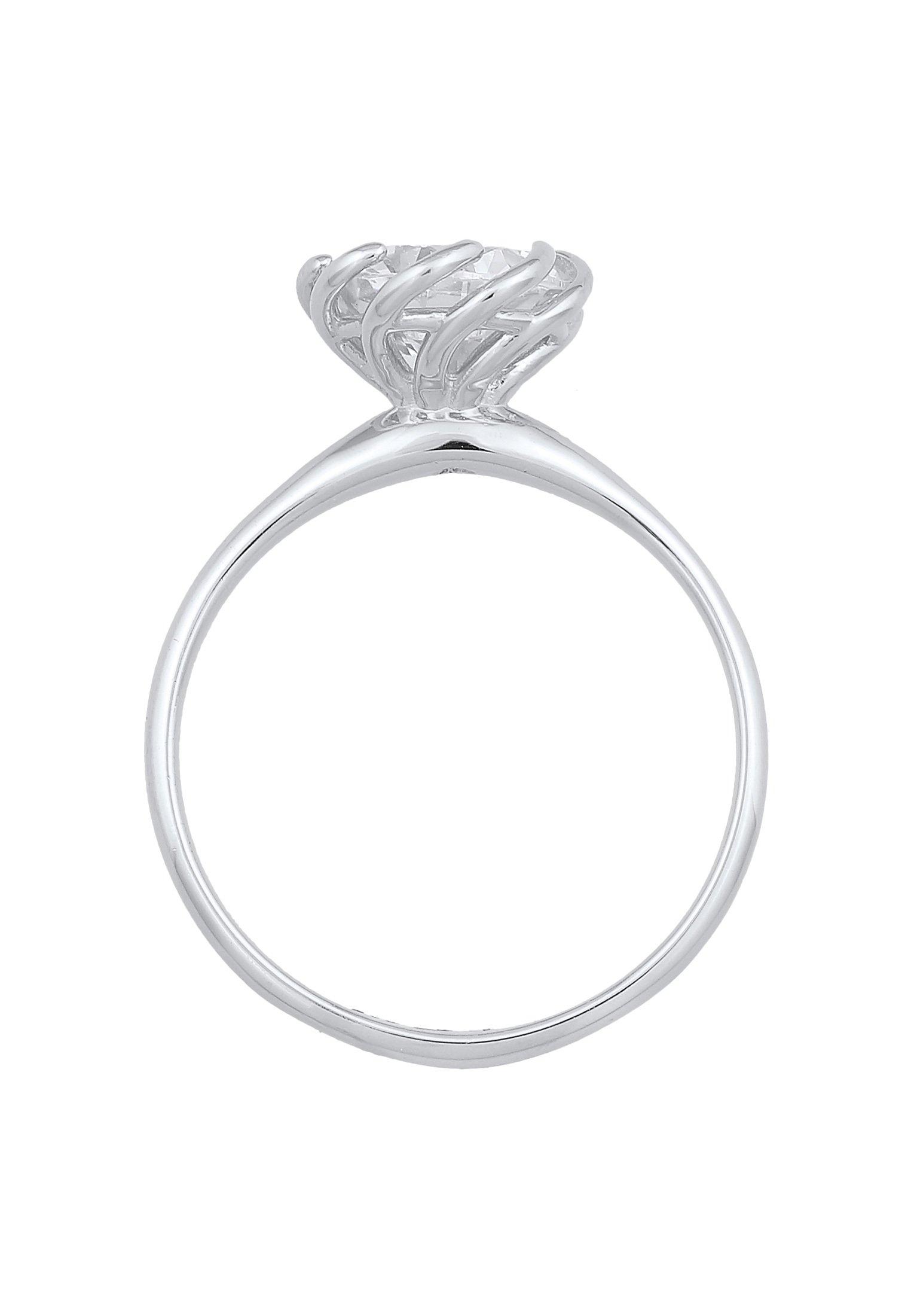 Elli Ring Zirkonia Verlobung Solitär Blüte