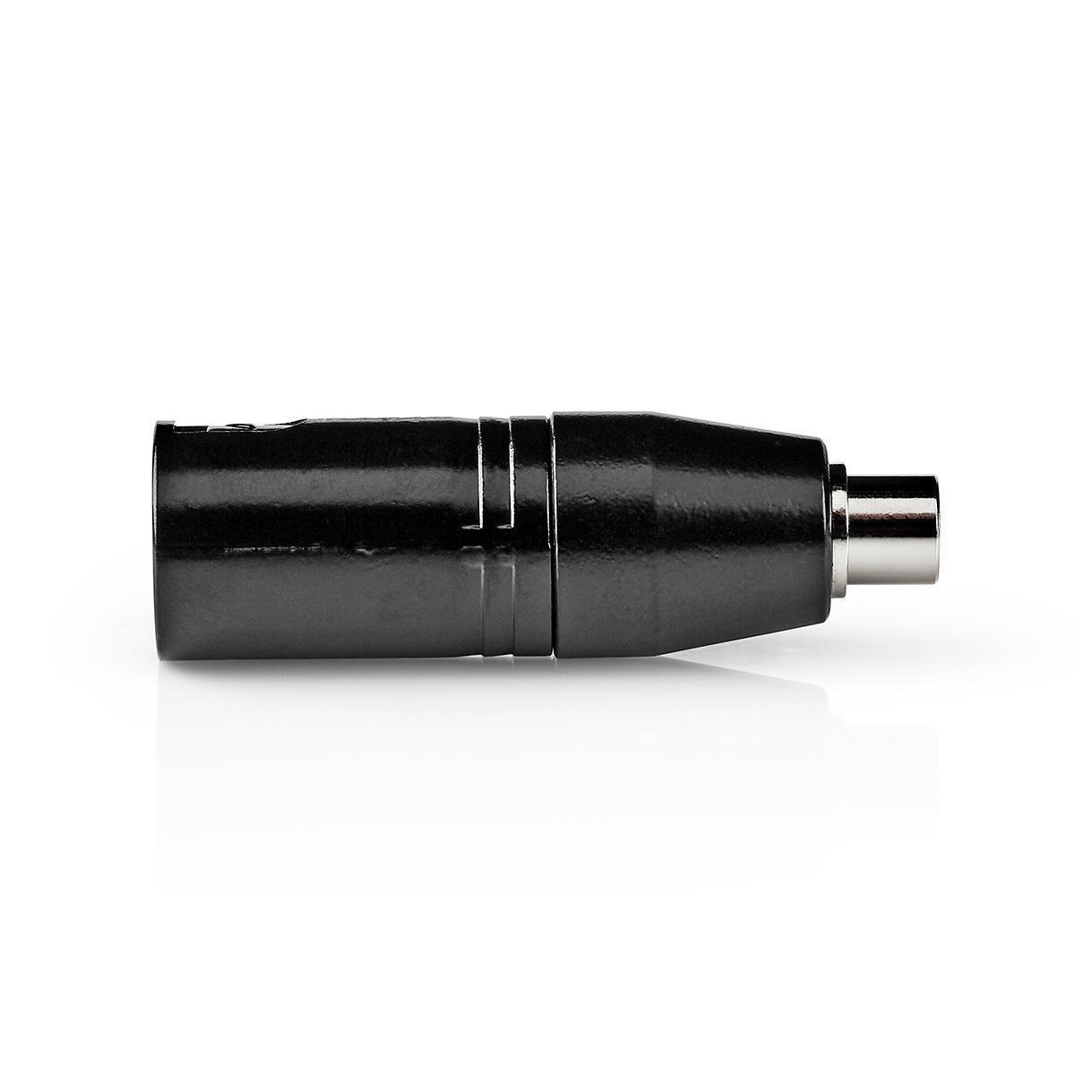 Nedis XLR Adapter | XLR 3-pin Male | RCA Female | Vernickelt | Gerade | Metall | Schwarz | 1 Stk. | Plastikbeutel