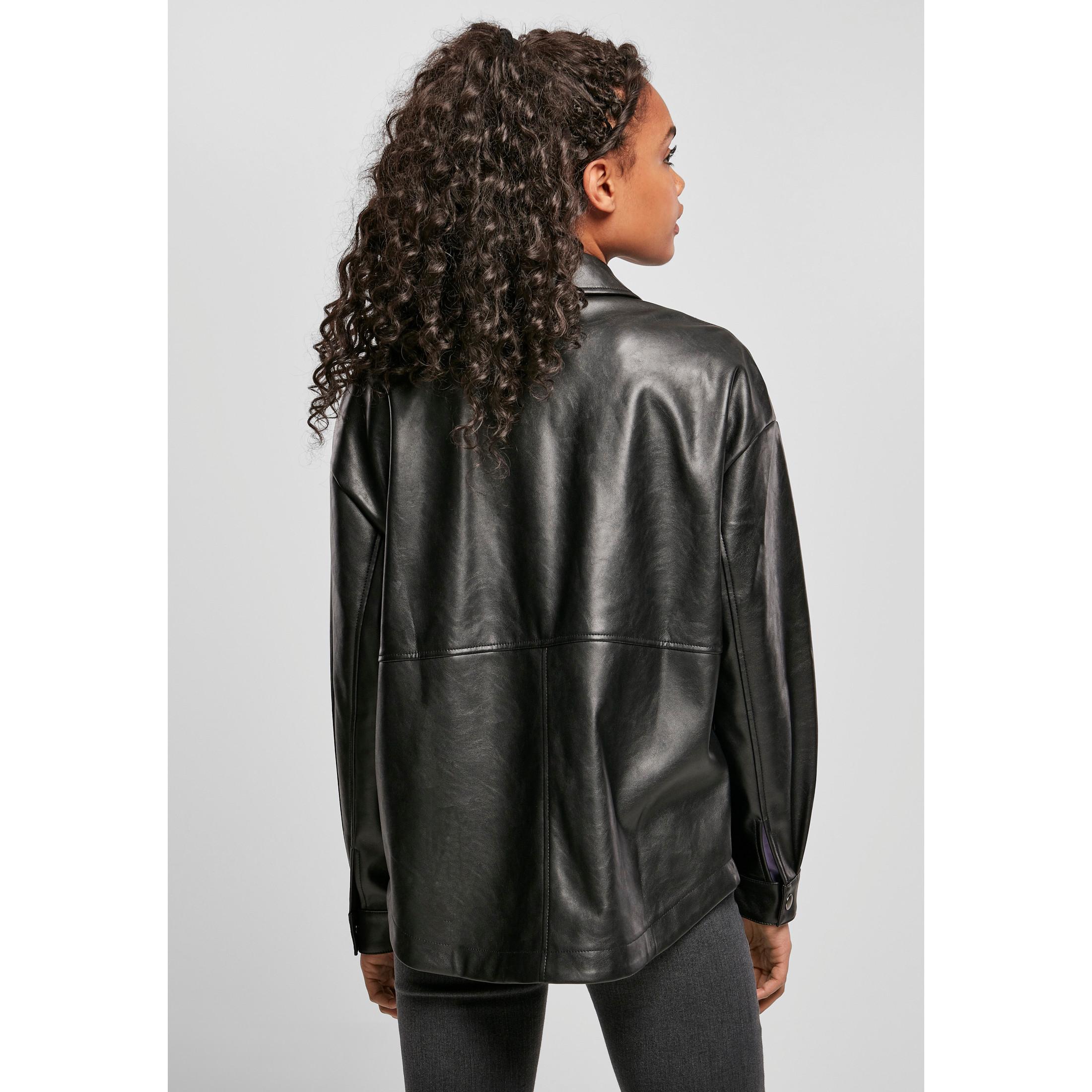 URBAN CLASSICS Faux Leather Overshirt