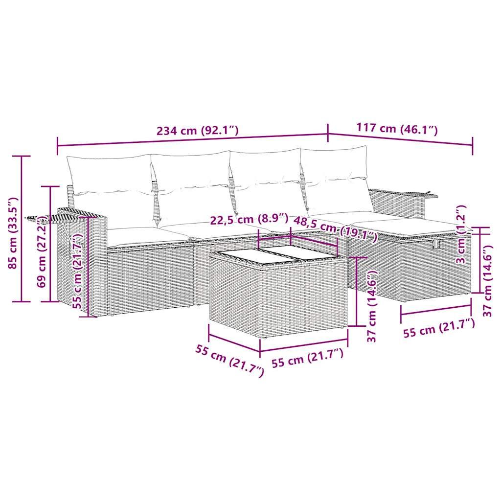 VidaXL Gartensofa set poly-rattan