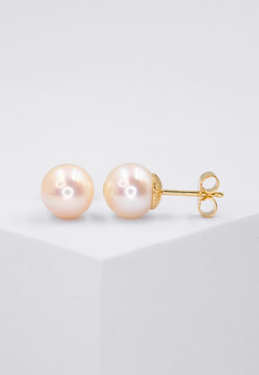 MUAU Schmuck Perlohrringe Gelbgold 750 Süsswasserperle 8.5-9mm