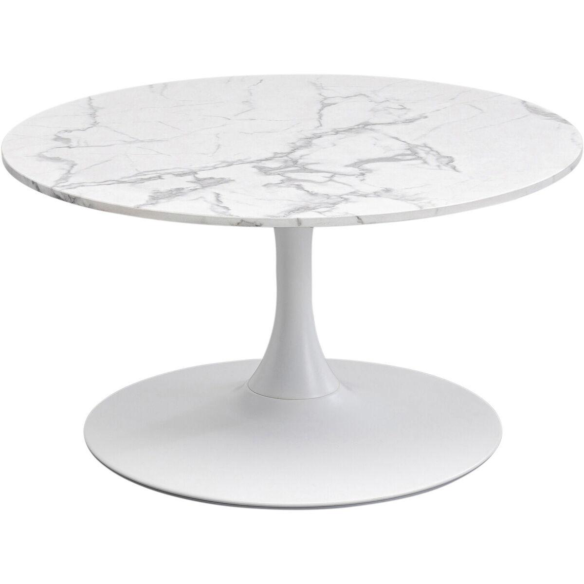KARE Design Couchtisch Schickeria Marmor weiss rund 80