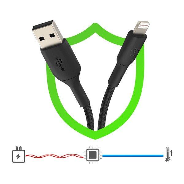 belkin USB /Lightning Nylonkabel Belkin Schwarz