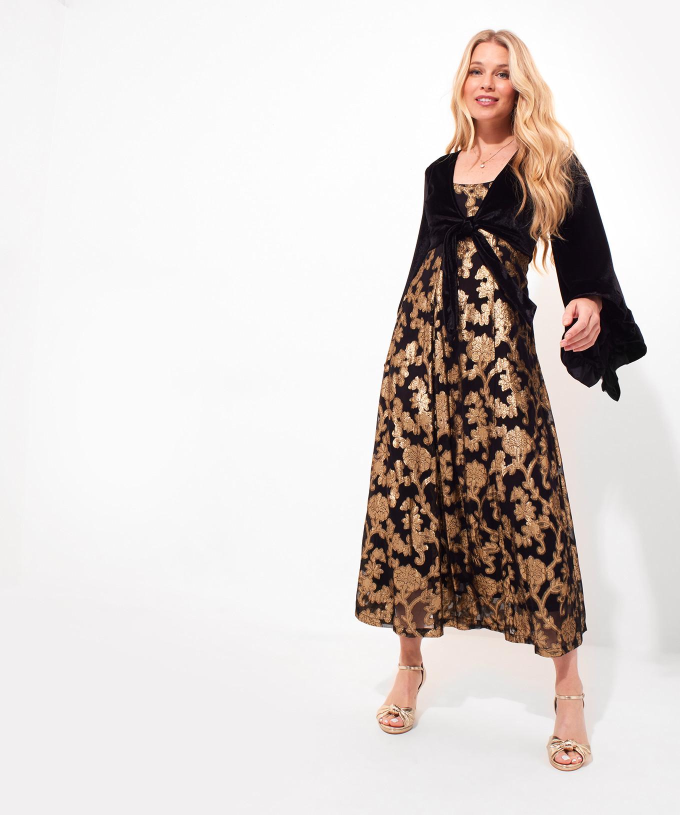 Joe Browns Maxikleid mit Kimonoärmeln und Velours
