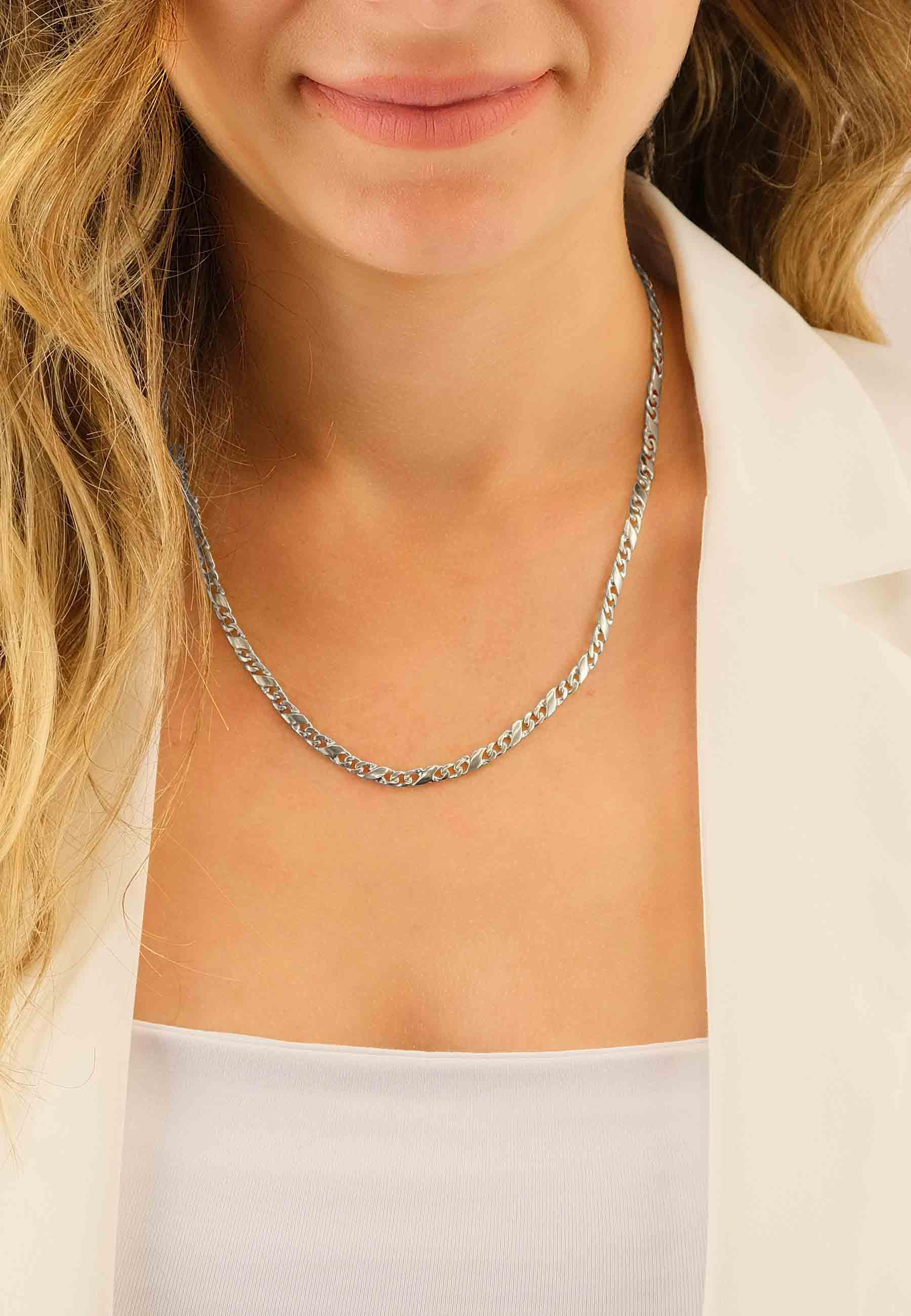 MUAU Schmuck Collier Carrera Weissgold 375, 4mm, 45cm