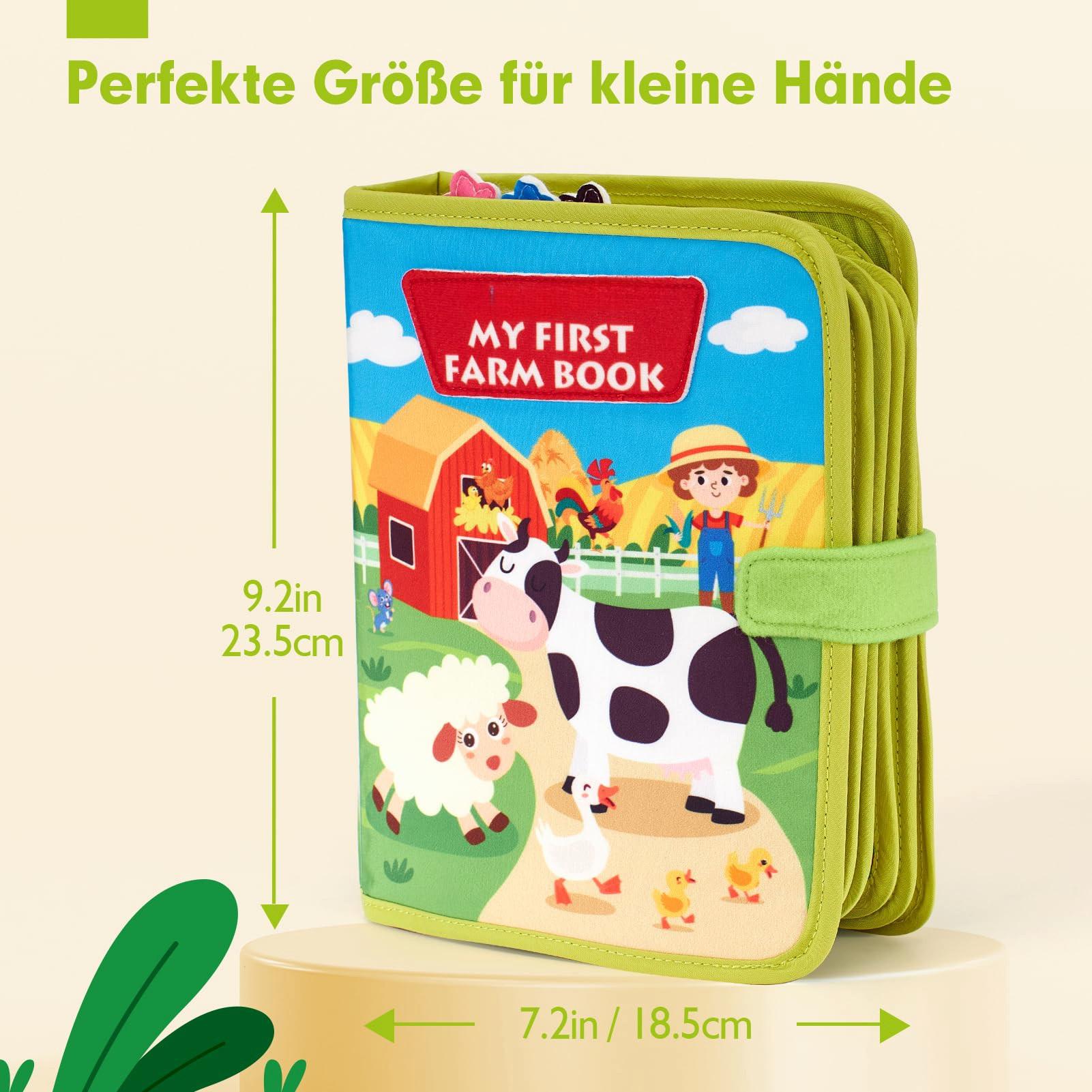 Activity-board Quiet Book mit Bauernhof-Thema, 20 in 1 Busy Board aus weichem Filz Buch für frühe Bildung, Feinmotorik, sensorische Fähigkeiten