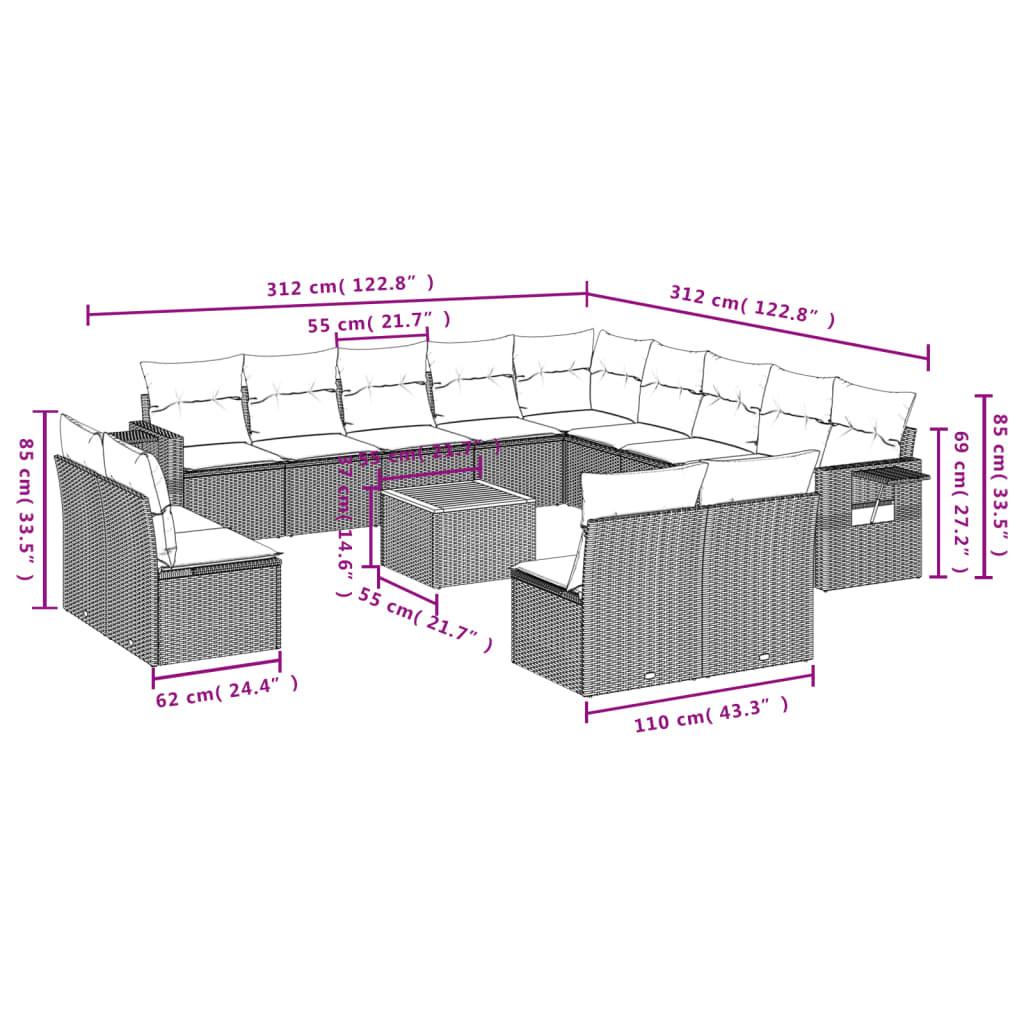 VidaXL Garten sofagarnitur poly-rattan