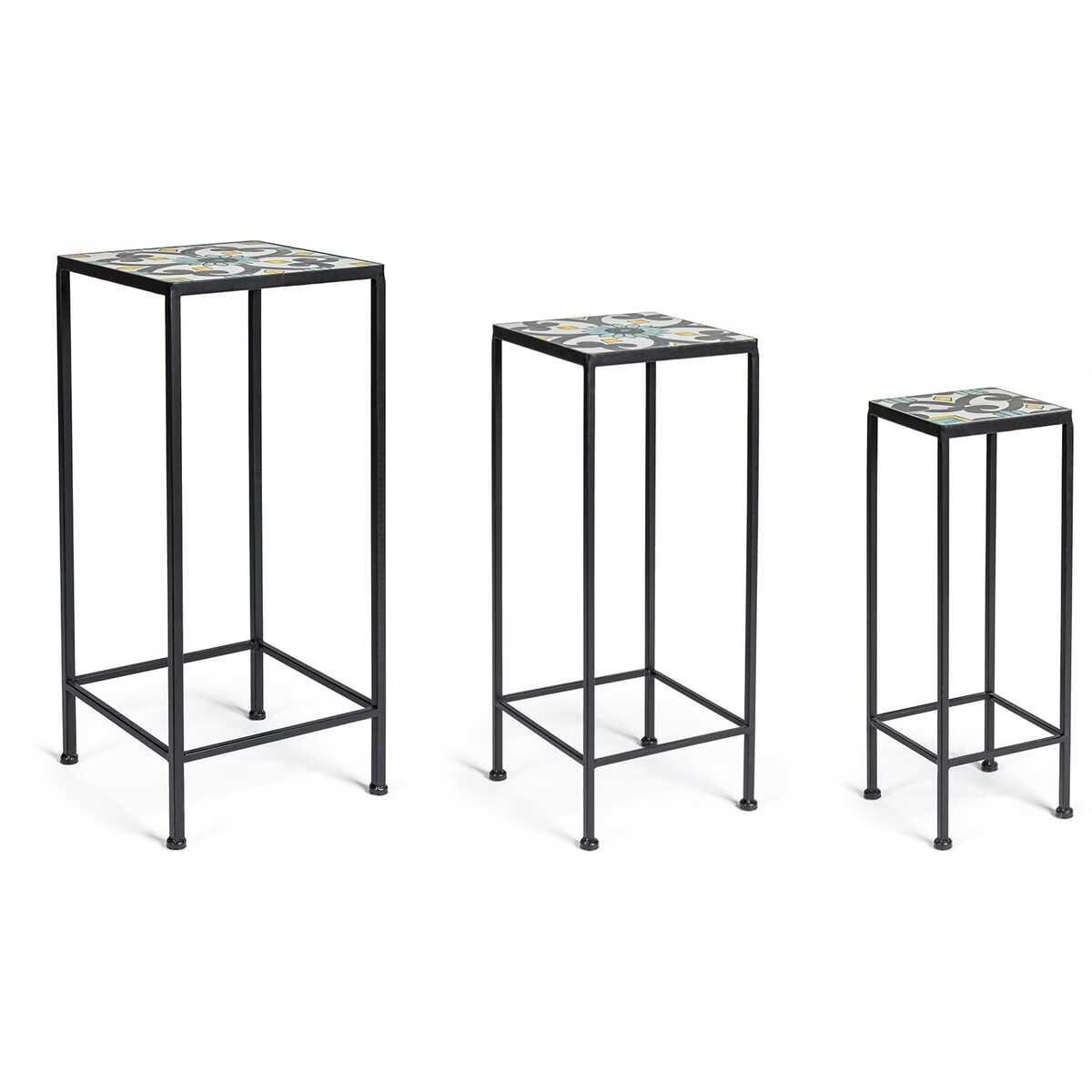 mutoni Garten Beistelltisch Positano quadratisch (3er-Set)