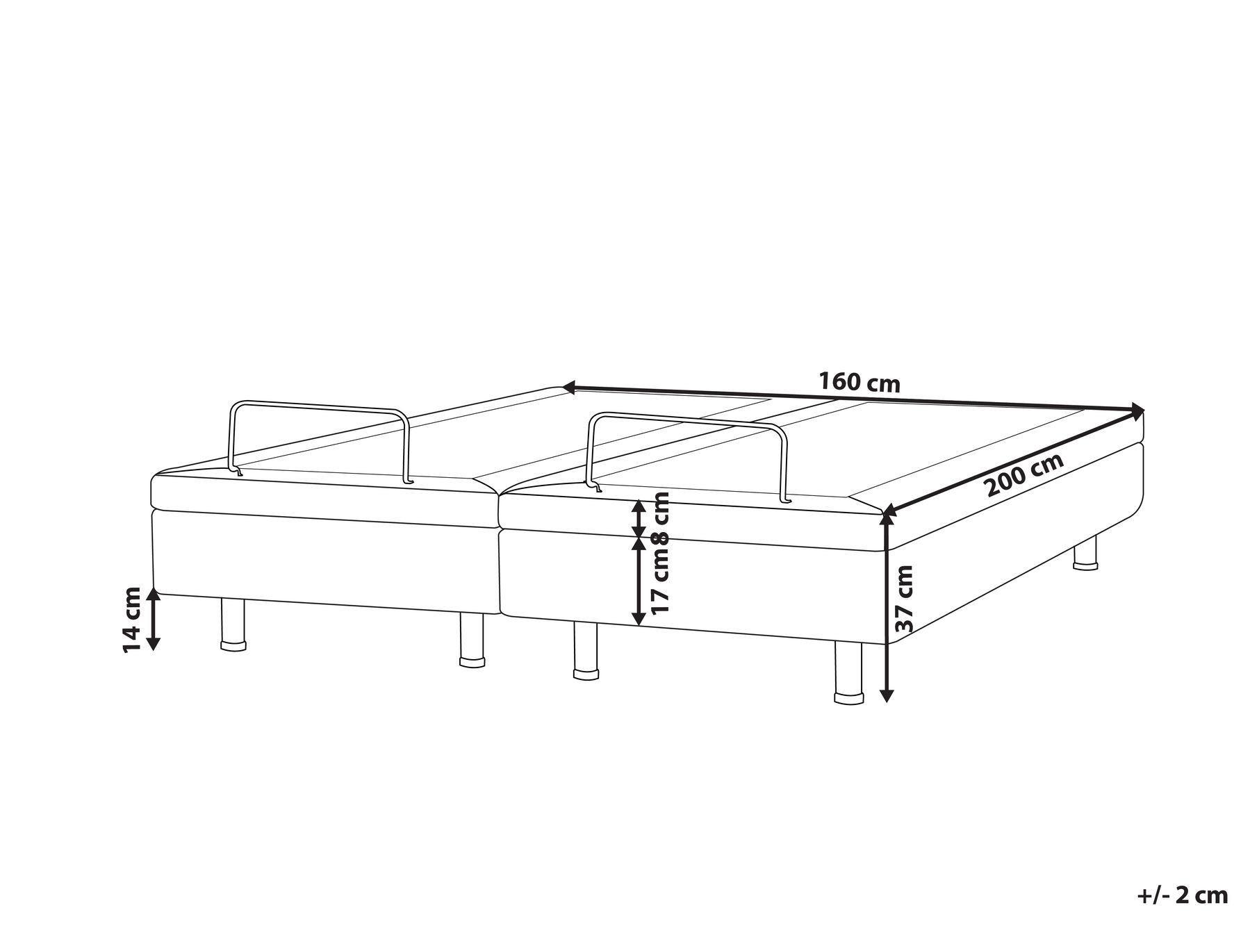 Beliani Verstellbares Bett ohne Kopfteil aus Polyester Modern DUKE II