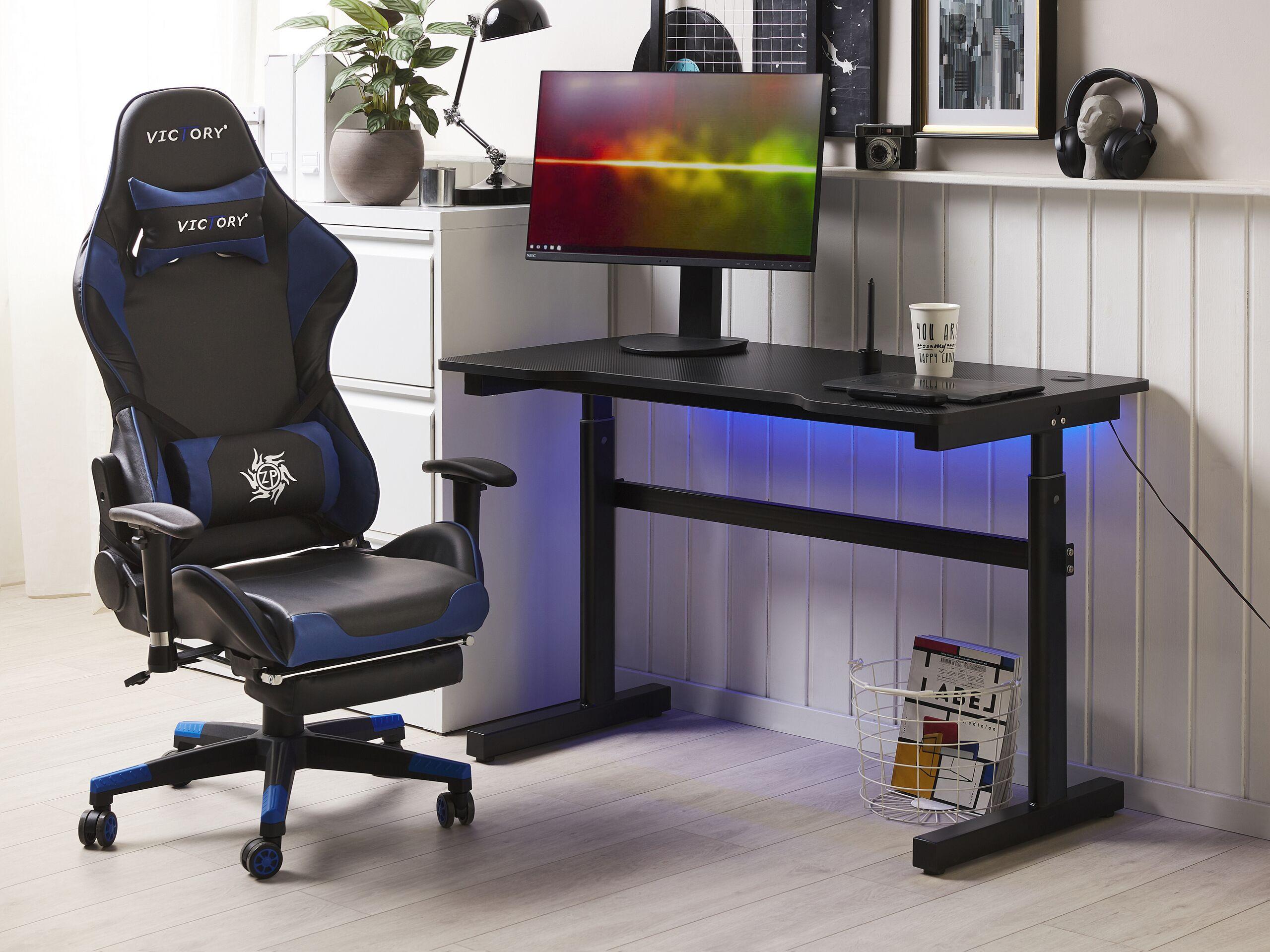 Beliani Gaming-Tisch manuell höhenverstellbar aus MDF-Platte Modern DURBIN