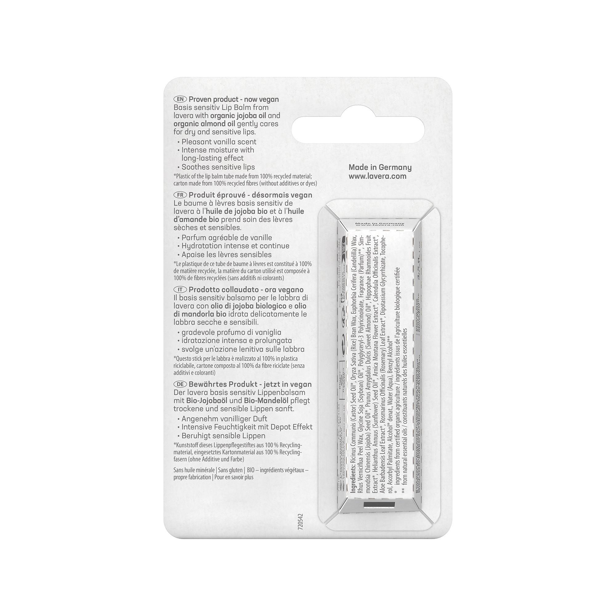 lavera Basis sensitiv LIPPENBALSAM Bio-Jojobaöl & Bio-Mandelöl
