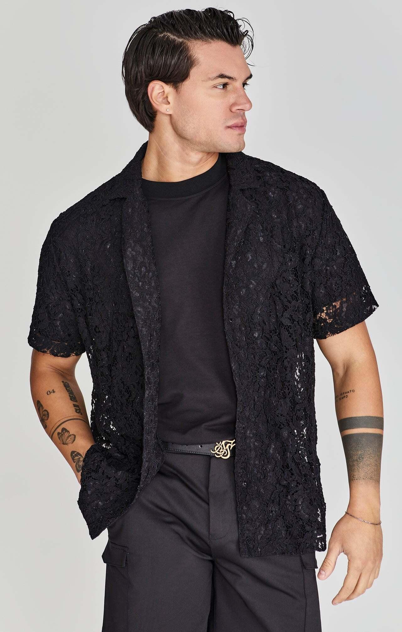 Sik Silk Lace Resort Kurzarmhemd