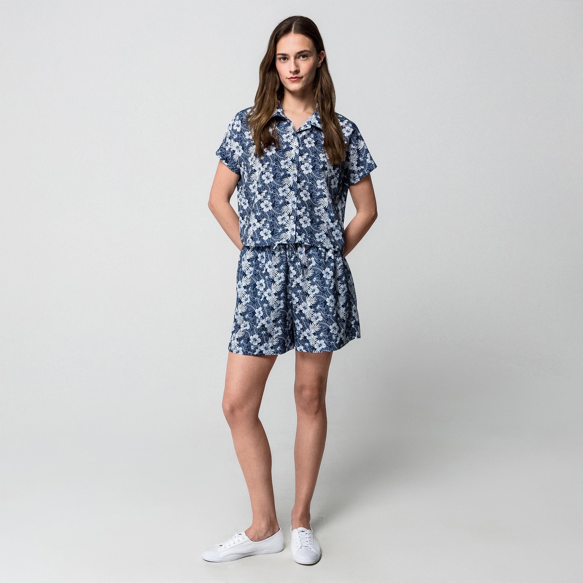 Manor Woman Gemusterte Relaxed Fit Kurzarmbluse