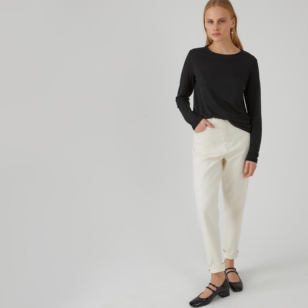 La Redoute Collections Langarmshirt mit Rundhalsausschnitt