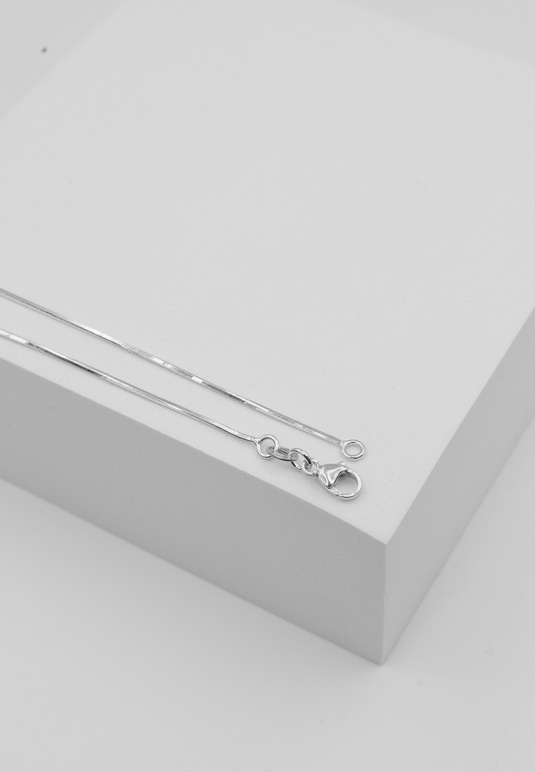 MUAU Schmuck Collier Schlange Weissgold 750, 1mm, 45cm