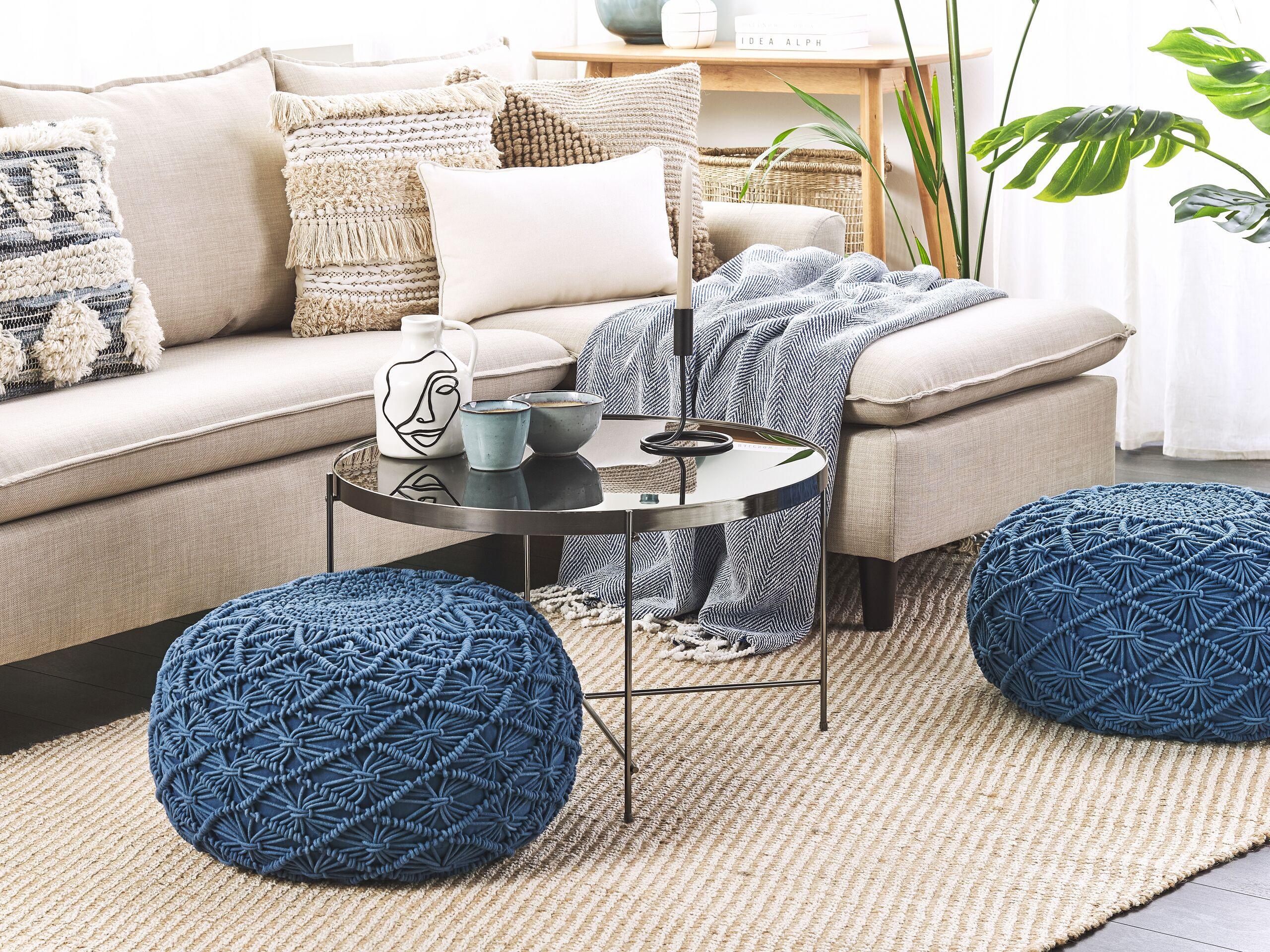 Beliani Pouf aus Baumwolle Boho BERKANE