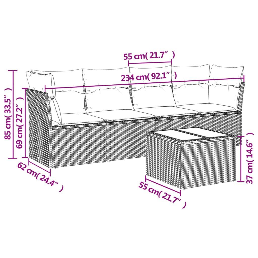VidaXL Garten sofagarnitur poly-rattan
