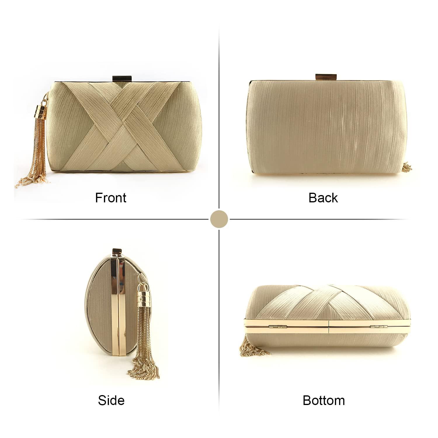Only-bags.store Abend Clutches Tasche Satin Hochzeit Party Abend Tasche Quaste Anhänger Abend Clutches Tasche Satin Hochzeit Party Abend Tasche Quaste Anhänger