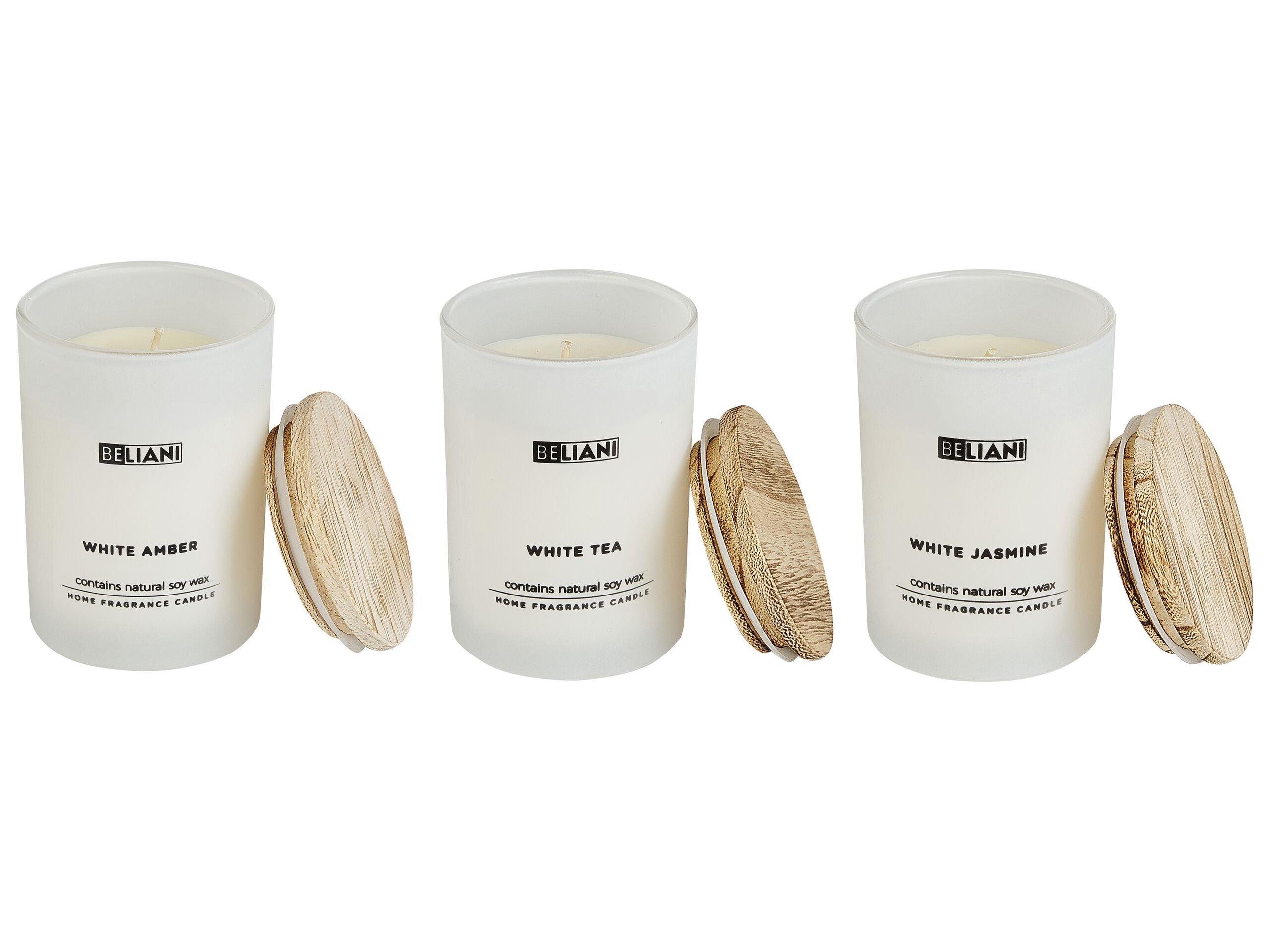 Beliani Duftkerzen 3er Set aus Sojawachs SIMPLICITY