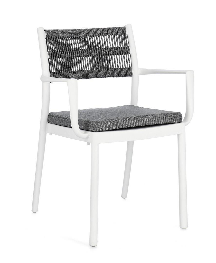 mutoni Armlehnstuhl Alvin weiss dunkelgrün