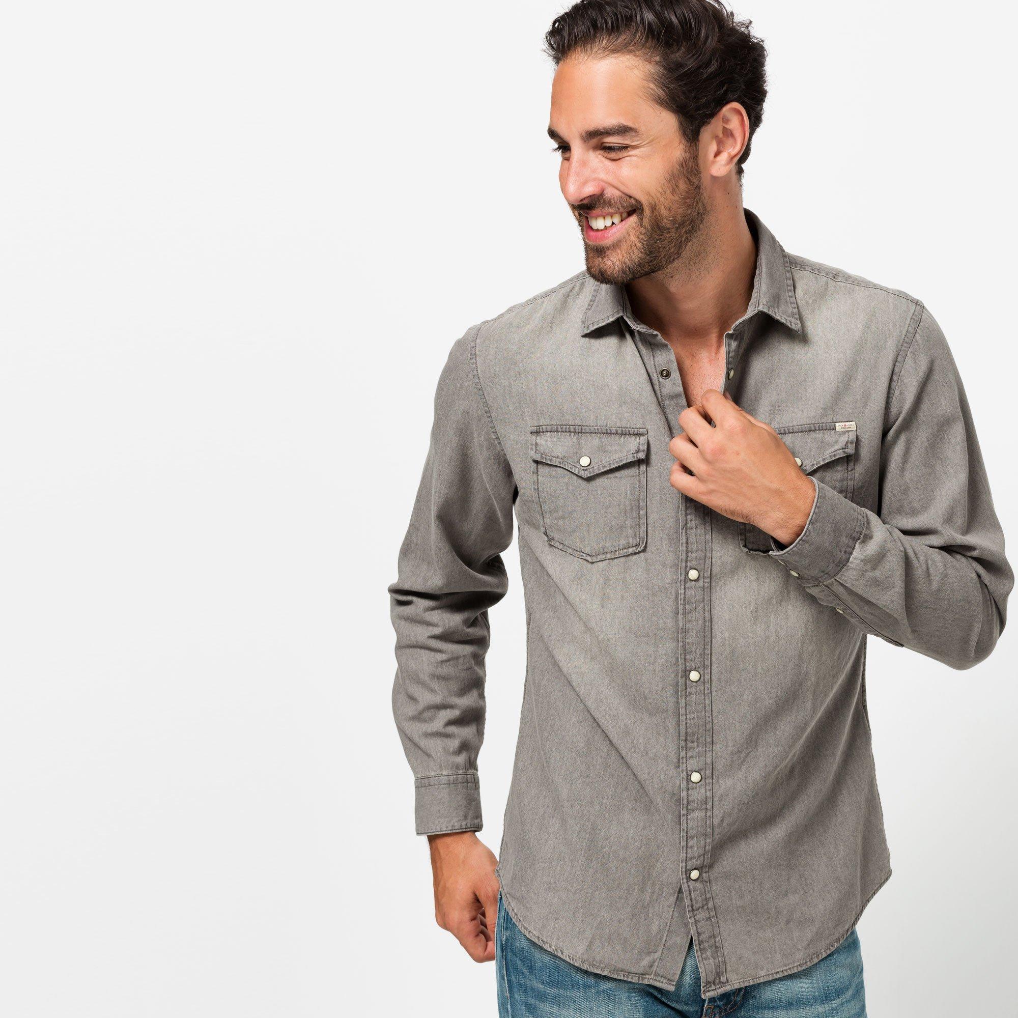 JACK & JONES Langarm Jeanshemd