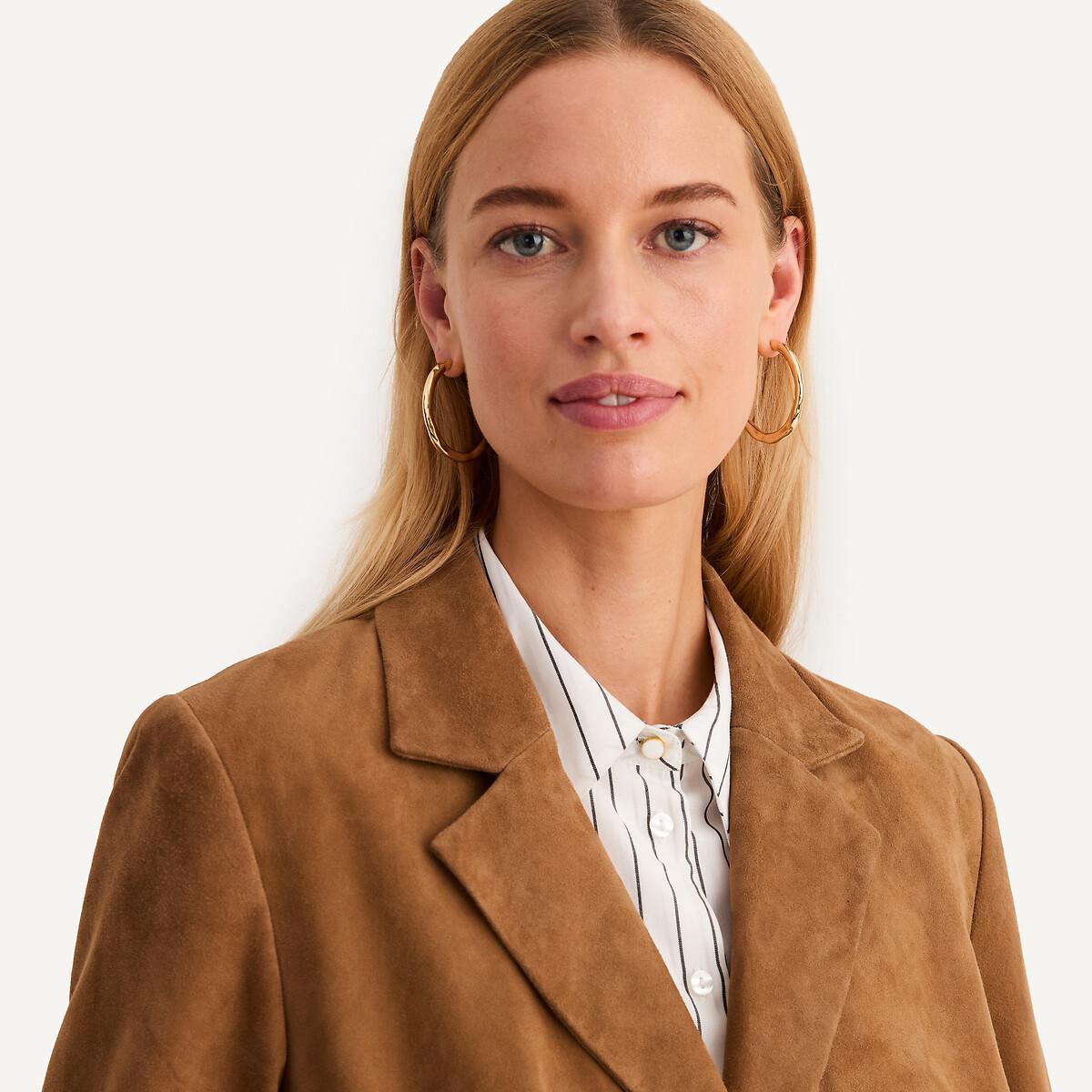 La Redoute Collections Geknöpfter Mantel aus Ziegenleder