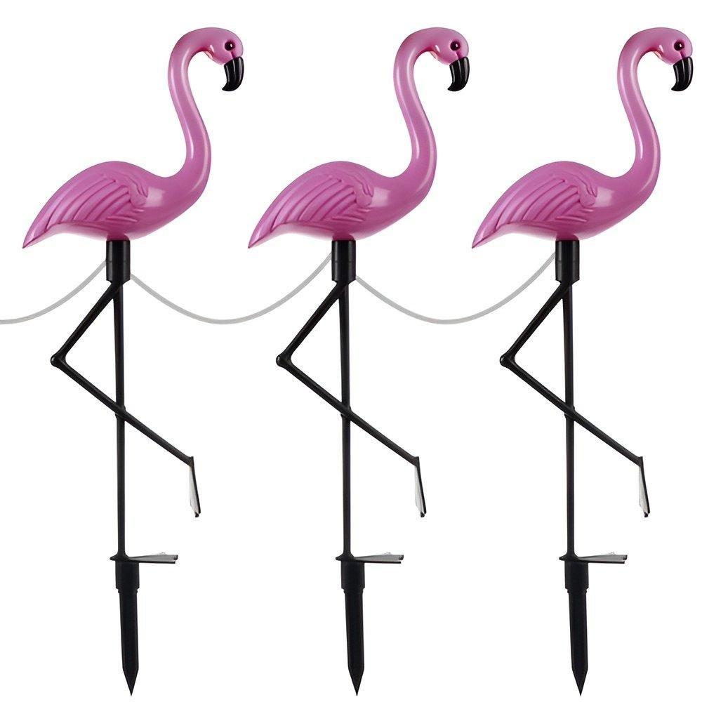 Northio Solarzellenbetriebene Gartenlampen - Flamingo - 3 Stk