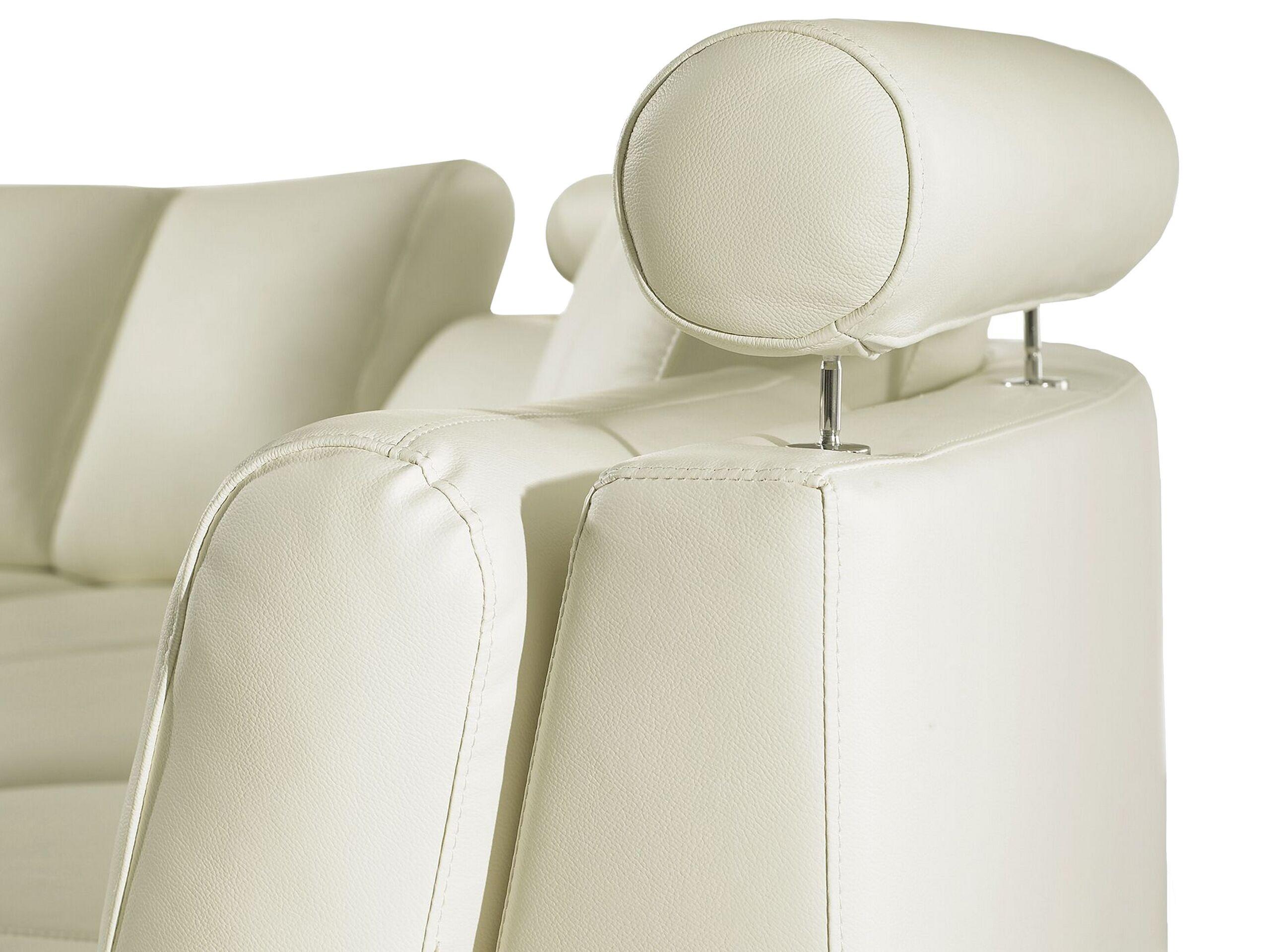 Beliani Halbrundes Sofa aus Echtleder Industriell ROTUNDE