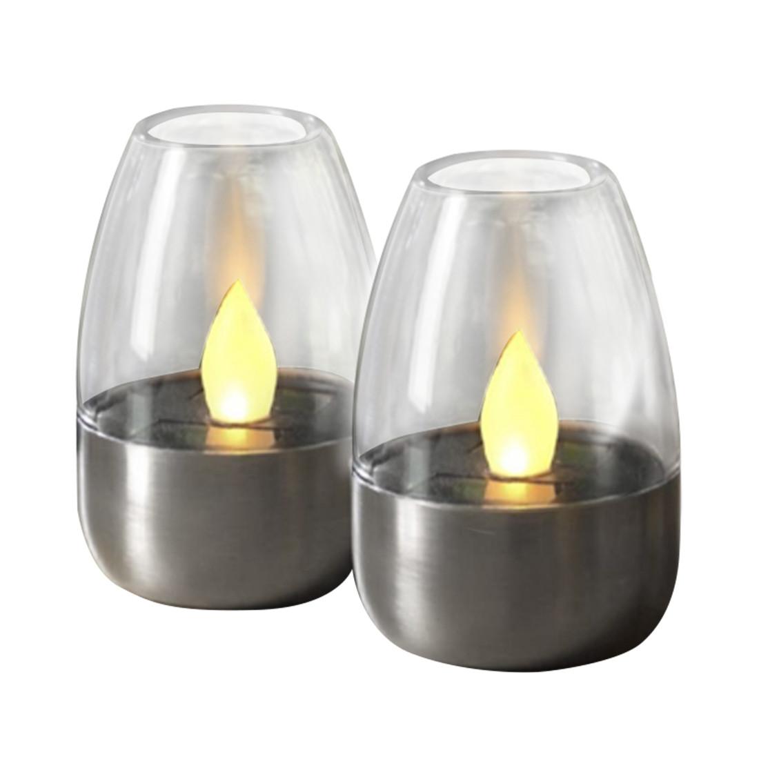 FS-STAR Solar Tischlampe Edelstahl