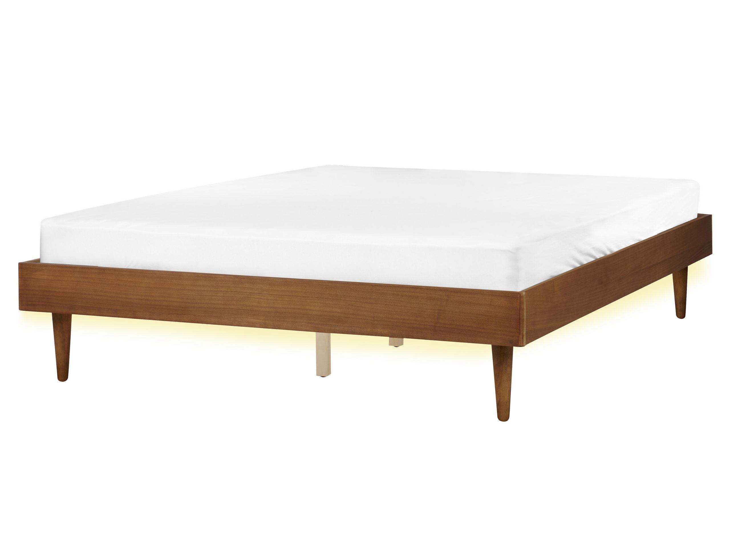 Beliani Bett mit LED aus MDF-Platte Rustikal TOUCY
