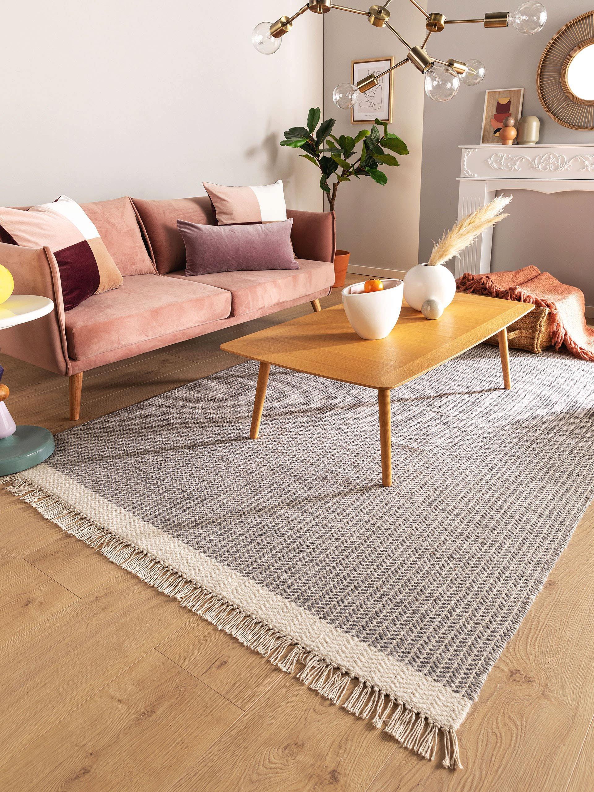 Benuta Wollteppich Kim Grau